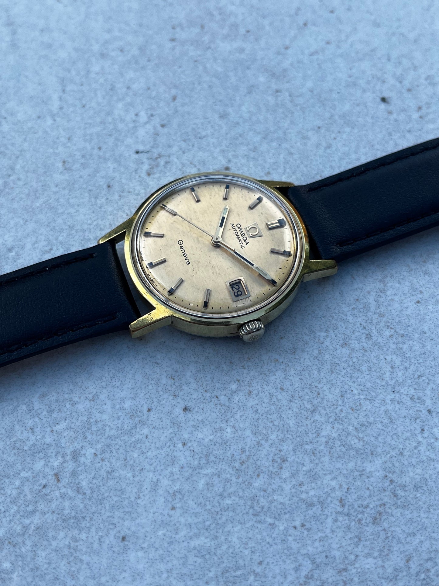 Omega Geneve Automatic Shantung Dial 166.070 Box and Papers