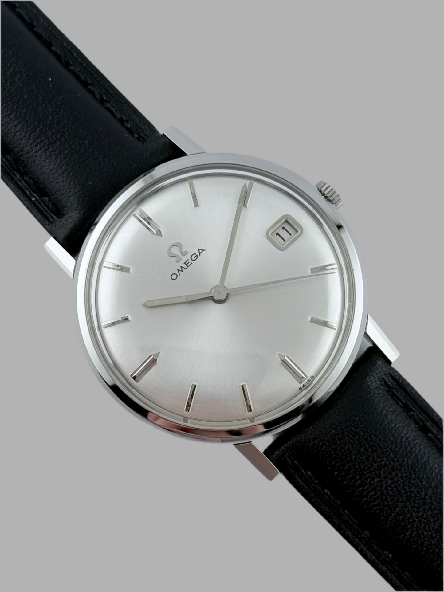 Omega Manual Date - Silver Sunburst Dial -  132.015