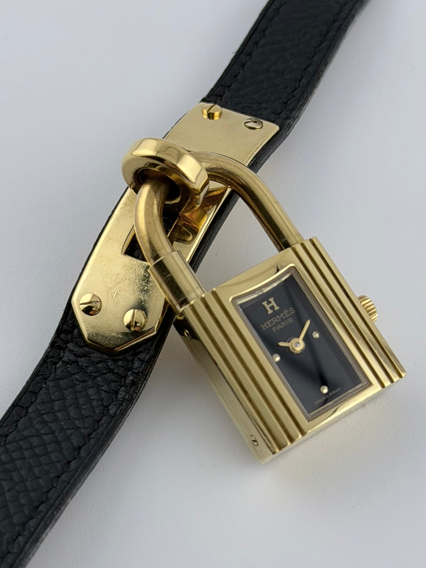 Hermes Paris Kelly Lock Watch - Black - Ladies