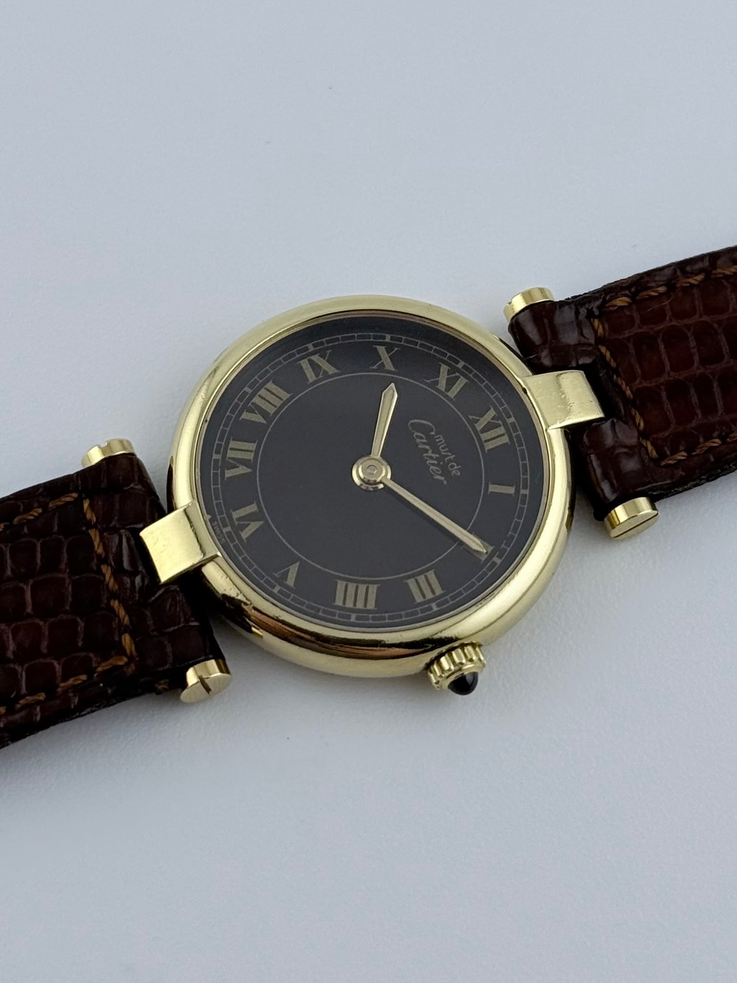 Cartier Must de Cartier Paris Quartz - 18 - Brown Wood Dial - Ladies