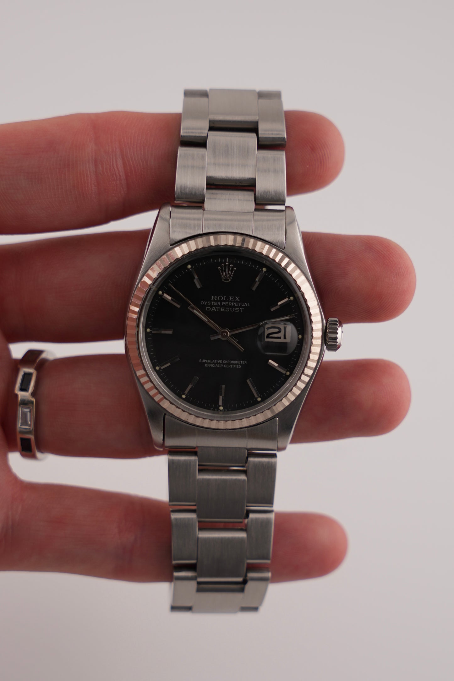 Rolex Datejust Oyster Perpetual Automatic - Rare Matte Black Dial - 1601