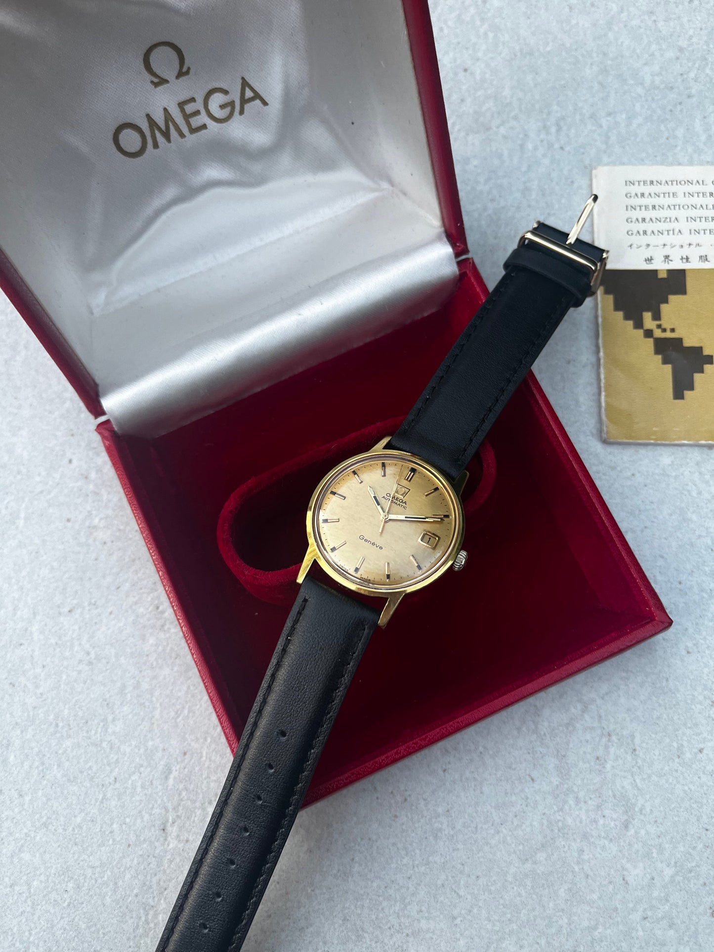 Omega Geneve Automatic Shantung Dial 166.070 Box and Papers