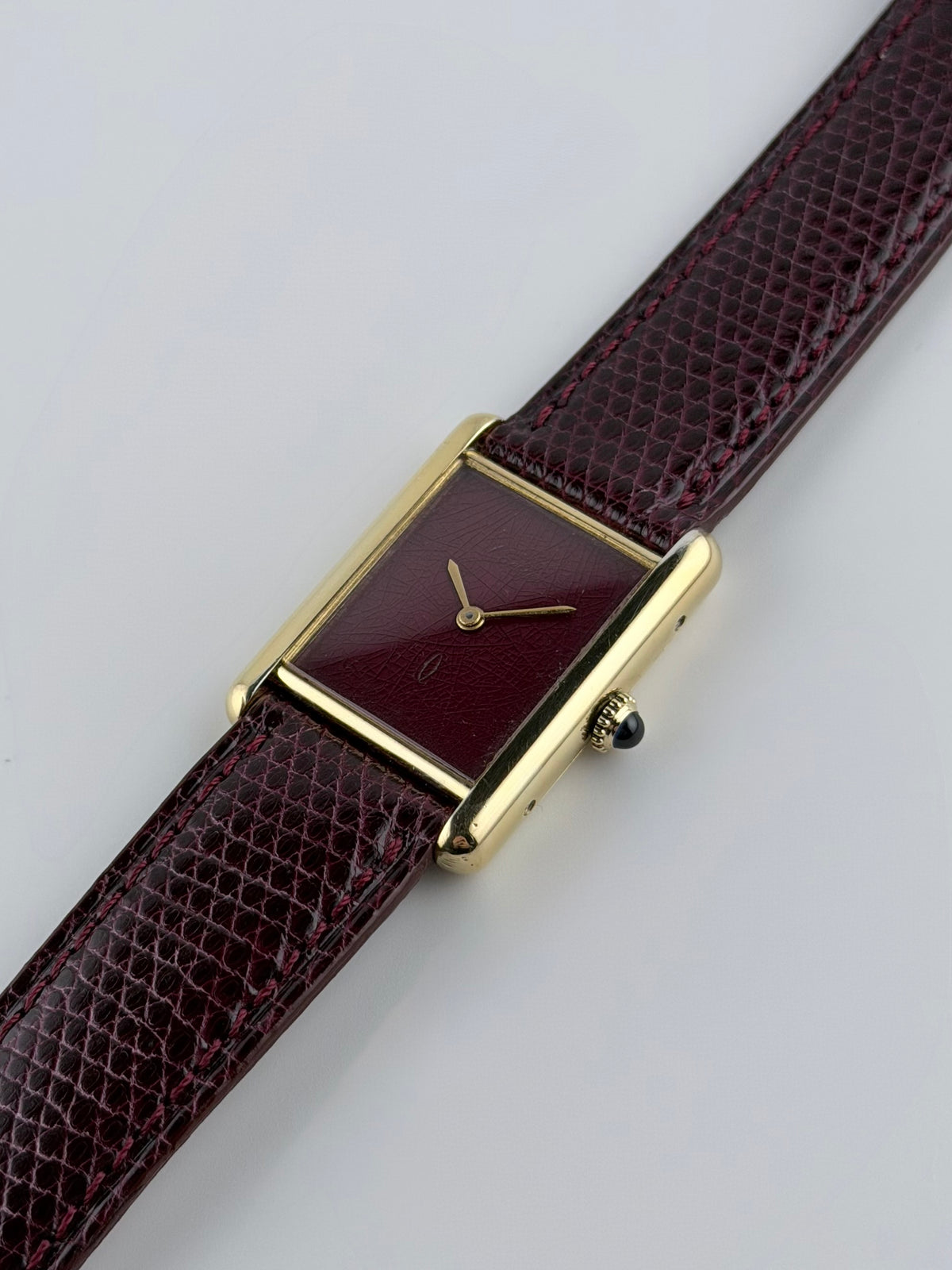 Cartier Must De Tank Paris Manual Wind - 6 LM - Burgundy Dial