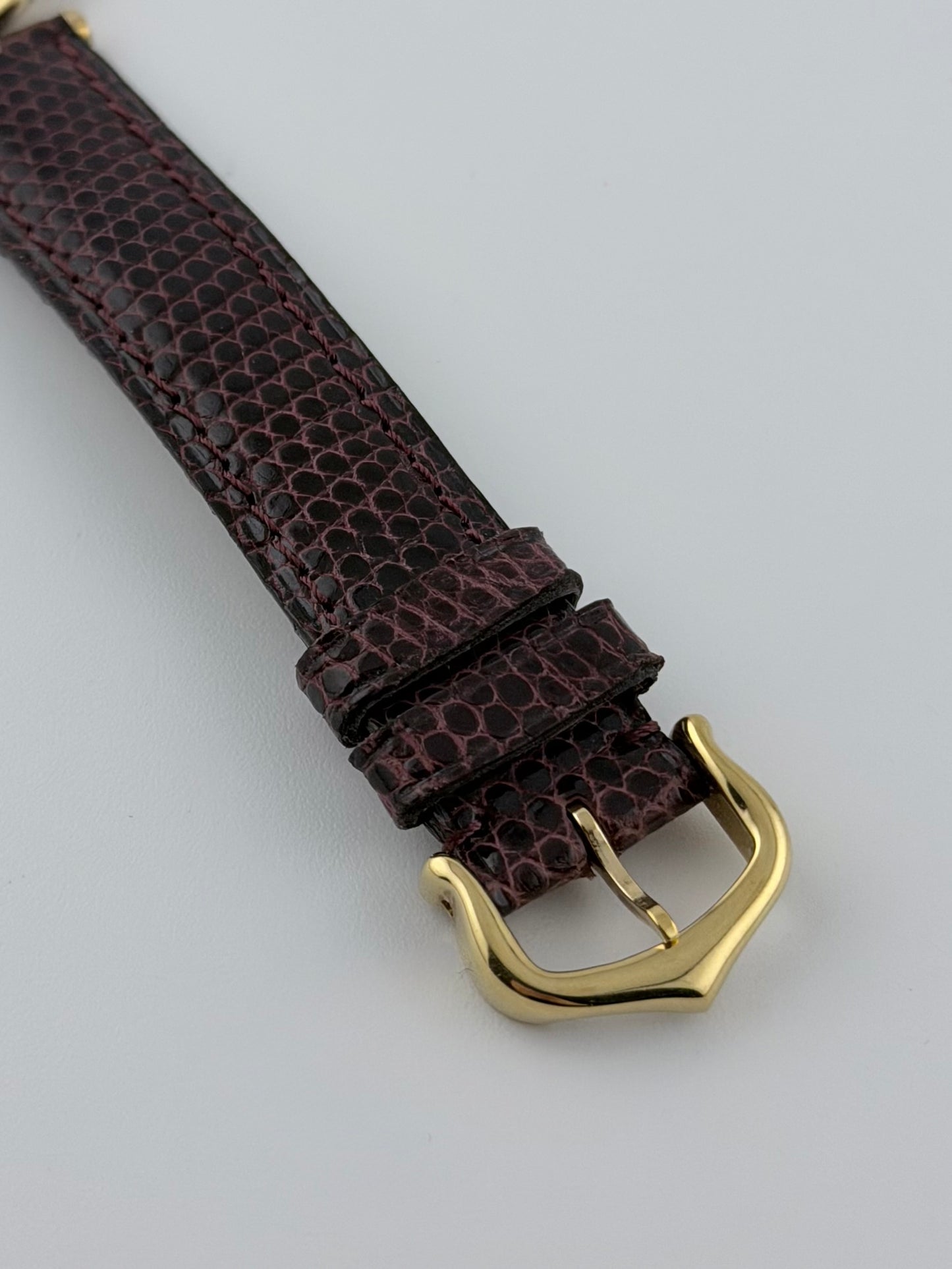 Cartier Must de Cartier Vermeil Quartz - 18 - Gold and Bordeaux Cloisonne Dial - Ladies