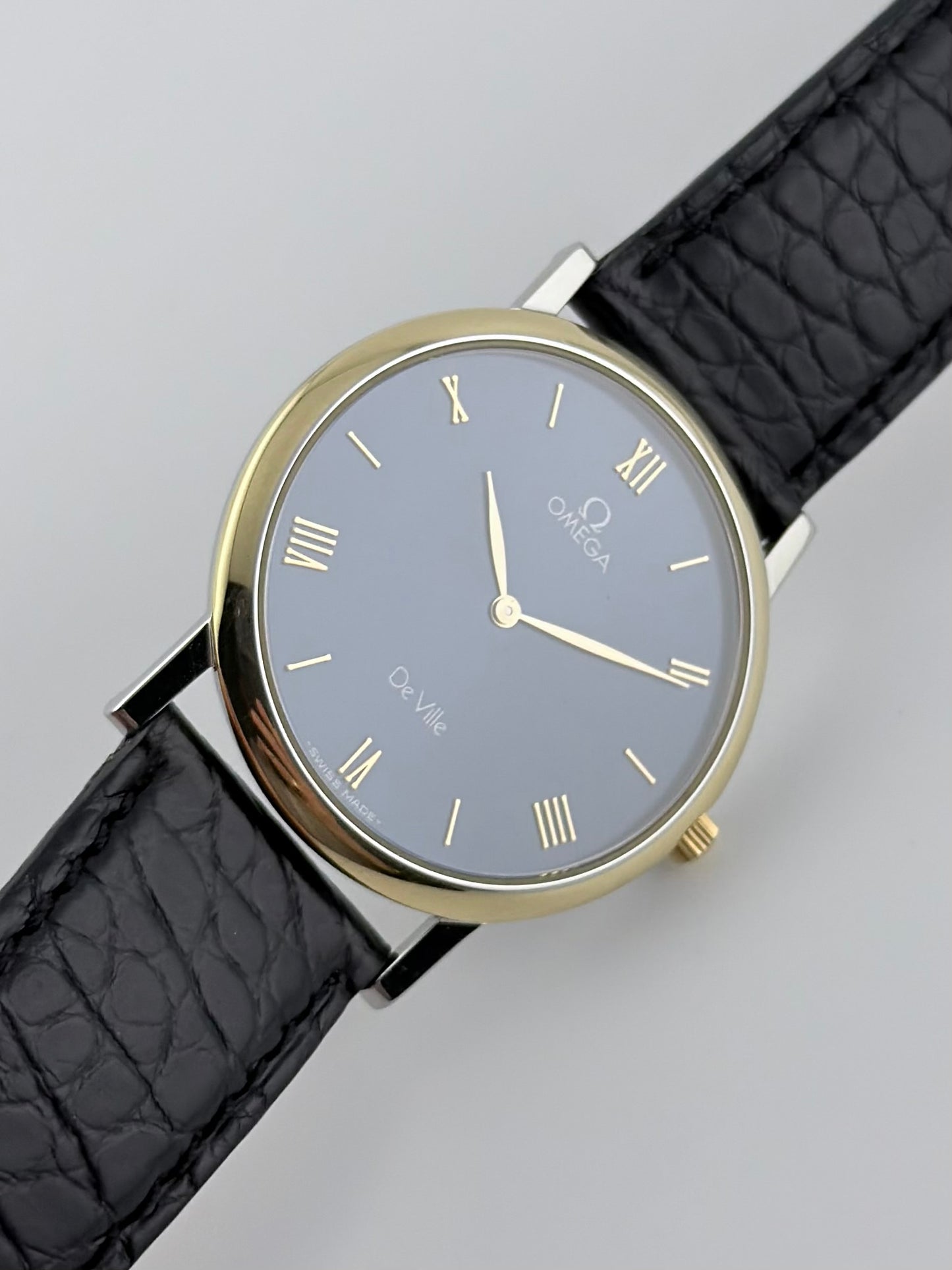 Omega DeVille Quartz - 195.2378 - Blue Sunburst Dial - Original Strap and Buckle