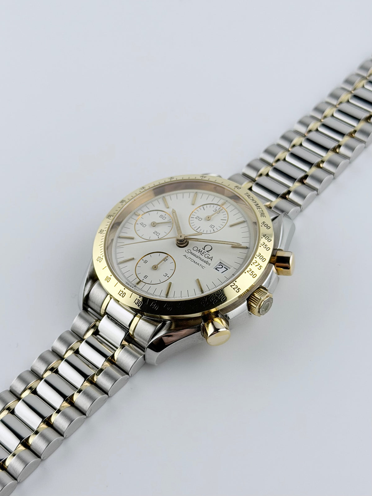 Omega Speedmaster Automatic Chronograph Date - Two-Tone - 375.0043 - Exceptional Condition