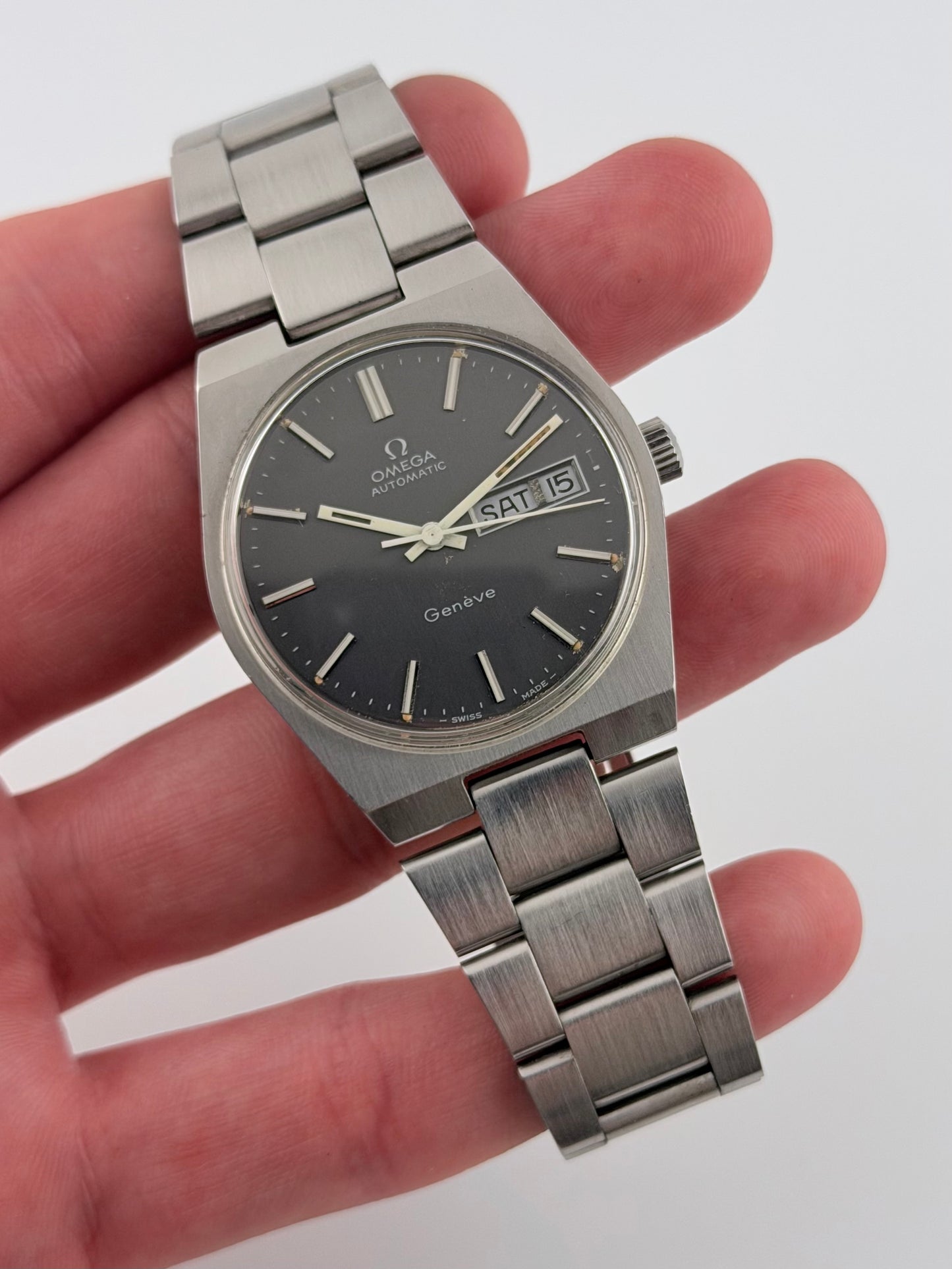 Omega Geneve Automatic Day-Date 166.0125 - Rare Grey Dial