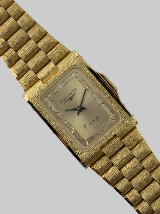Longines Tank Quartz - MZ5714 - 18ct Gold Plated - Ultra Rare NOS