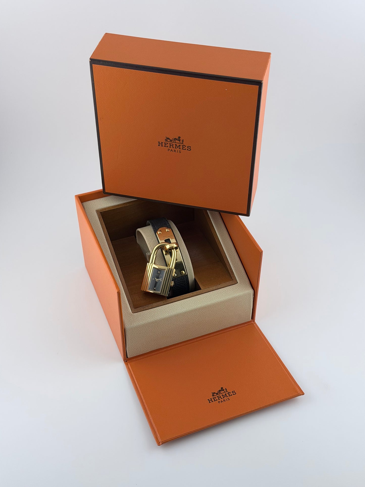 Hermes Paris Kelly Lock Watch - Black - Ladies