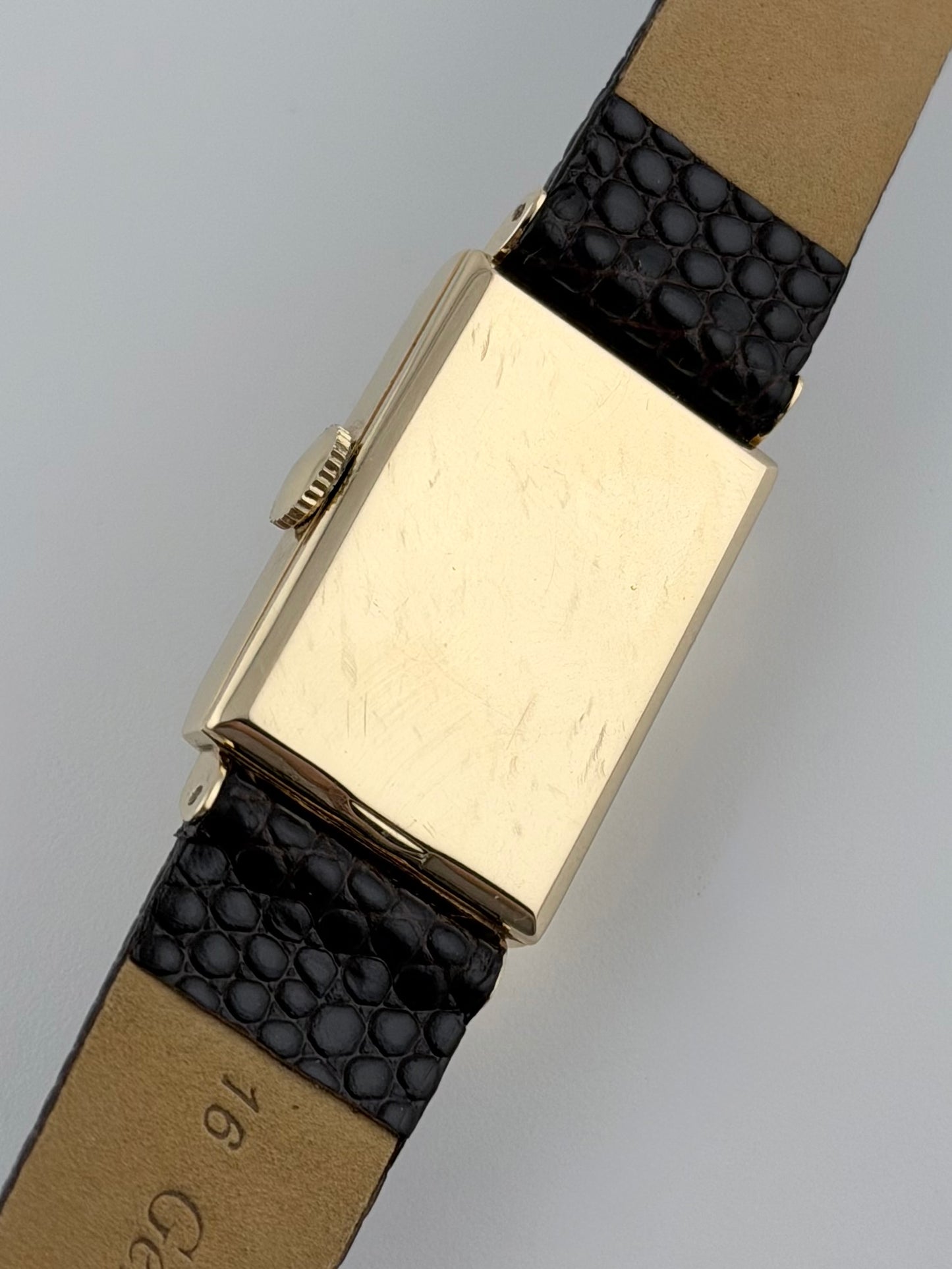 Jaeger LeCoultre Tank Manual Wind Sub Seconds - 14ct Solid Gold - Rare