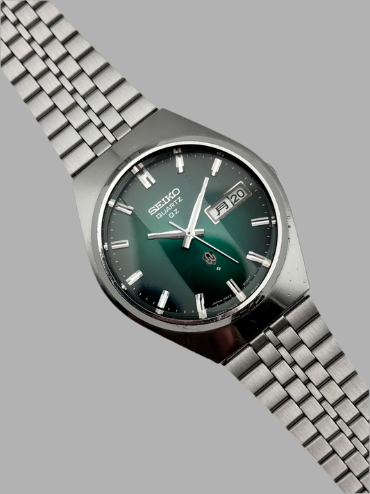 Seiko QZ Quartz JDM - 0923-8020 - Green Dial - Faceted Crystal