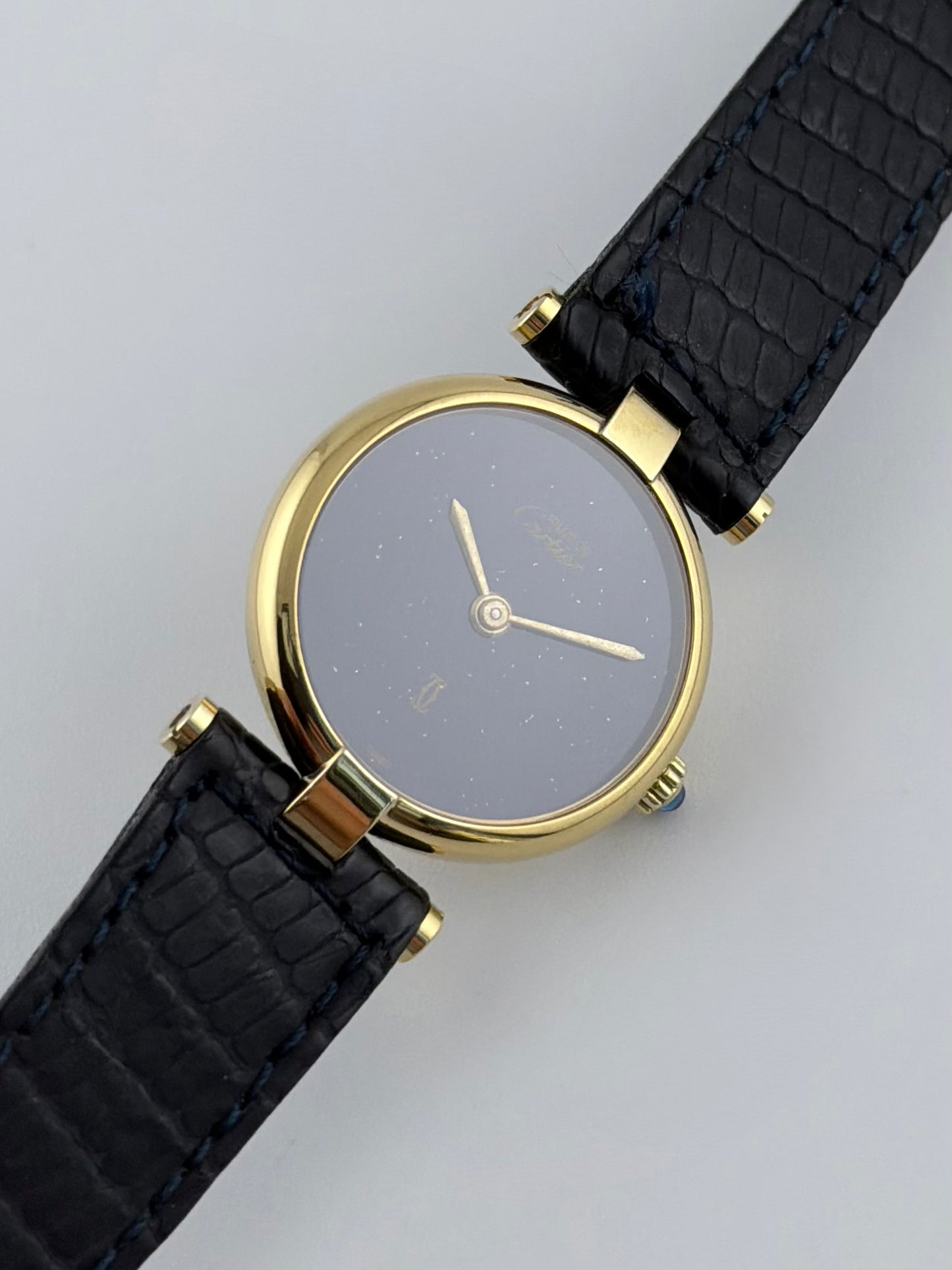 Cartier Must de Vendome Quartz - 18 - Lapis Dial - Original Strap - Ladies