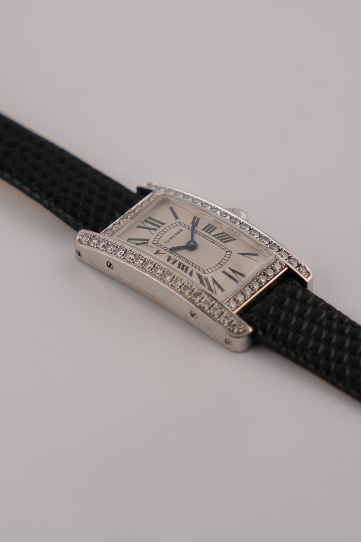 Cartier Tank Americaine Quartz - Solid 18ct White Gold & Diamond Set - 2489 - with Box