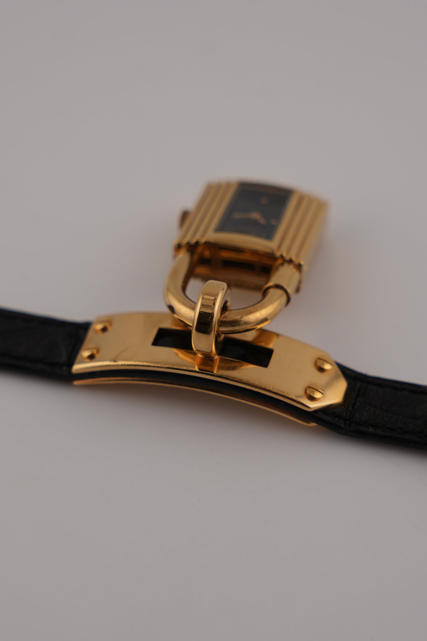 Hermes Paris Kelly Lock Watch - Black - Ladies