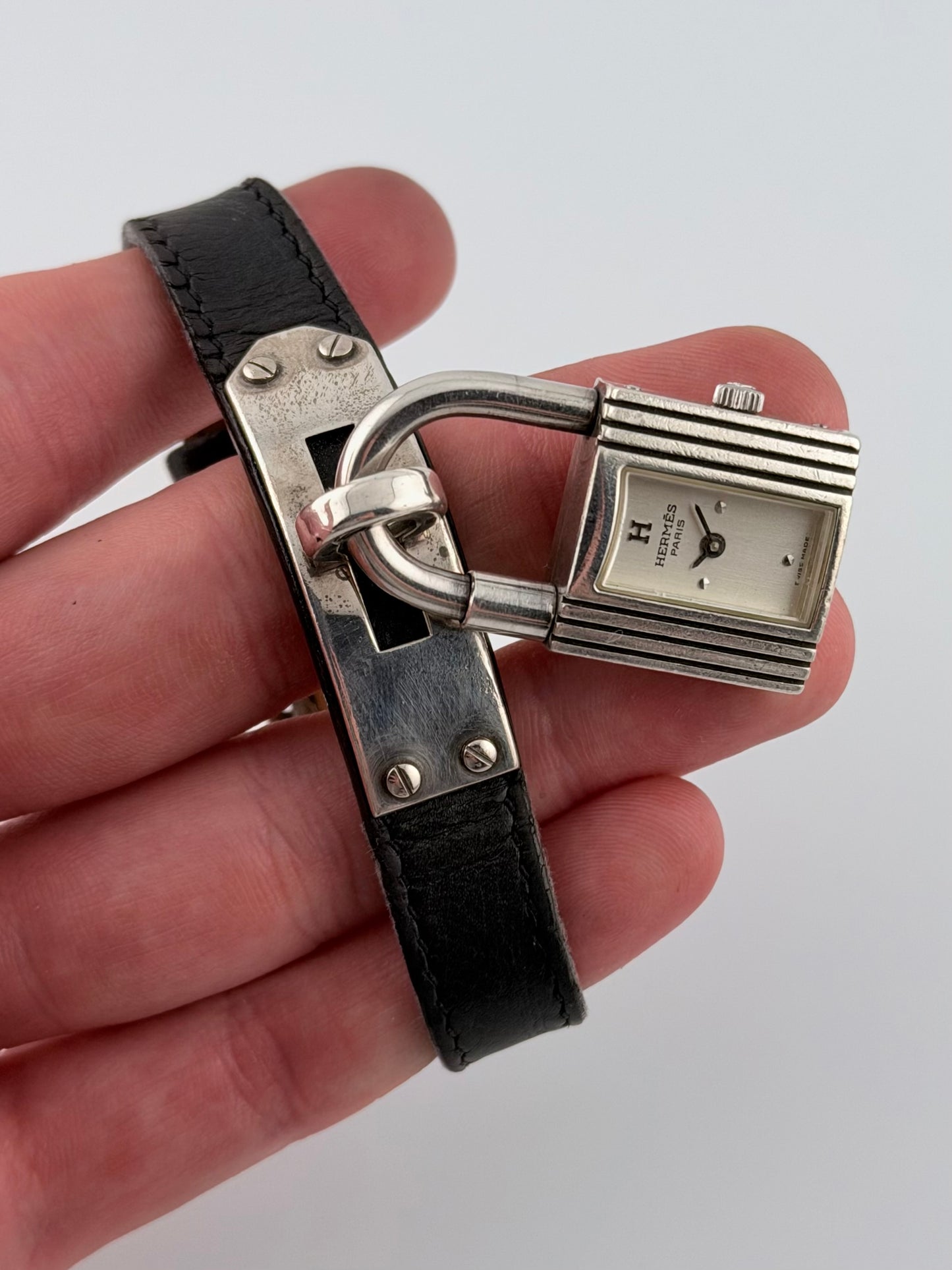 Hermes Paris Kelly Lock Watch -  Rare Solid 925 Silver - Ladies