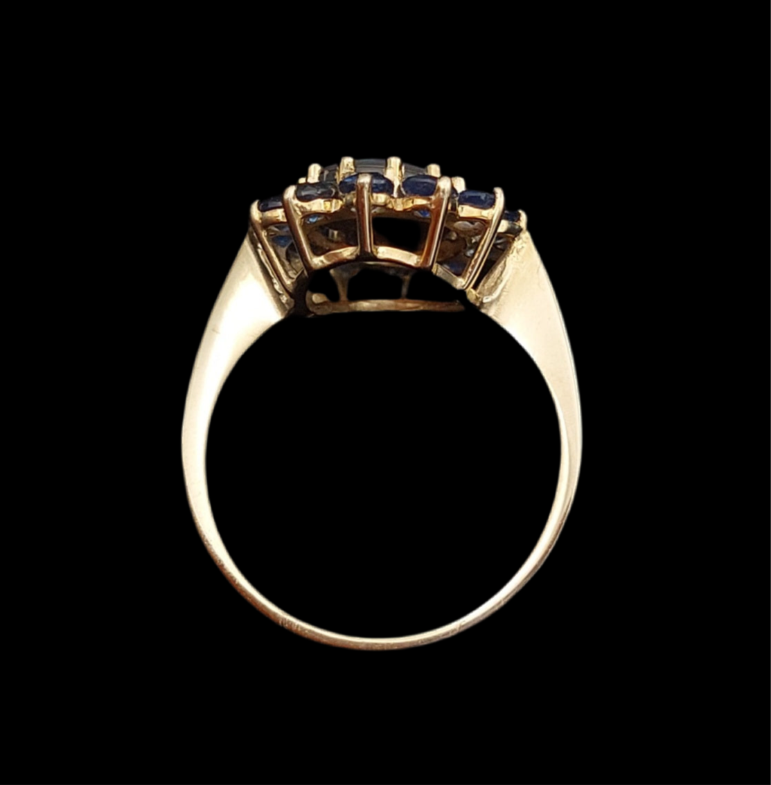 Sapphire and Opal 9ct Gold Cluster Ring