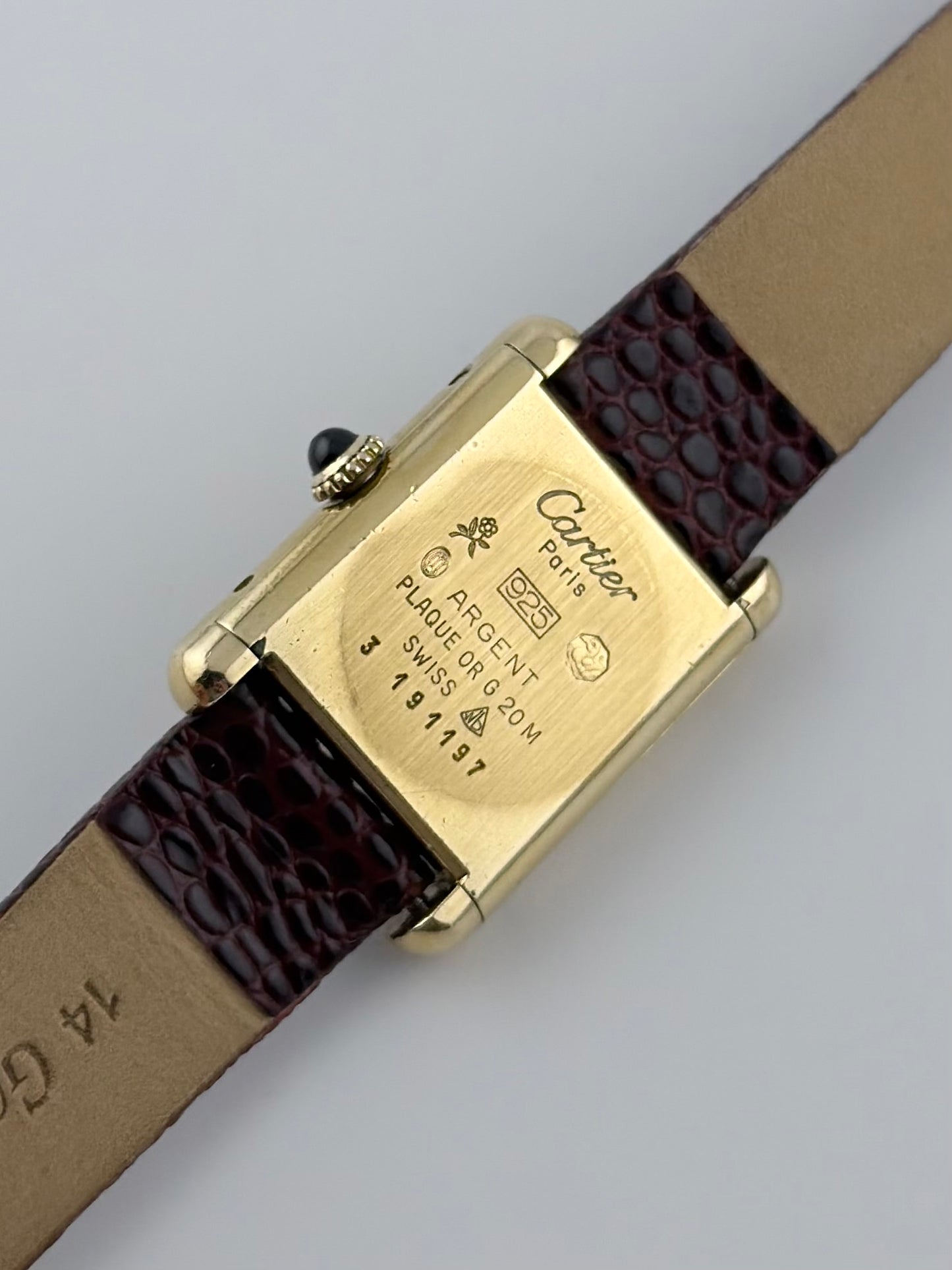 Cartier Must de Tank - 3 - Manual Wind - Burgundy Dial - Ladies