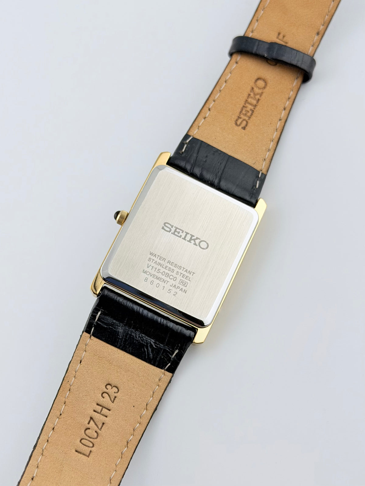 Seiko Tank Quartz Solar Near Mint! V115-0BC0 - Original Strap and Buckle