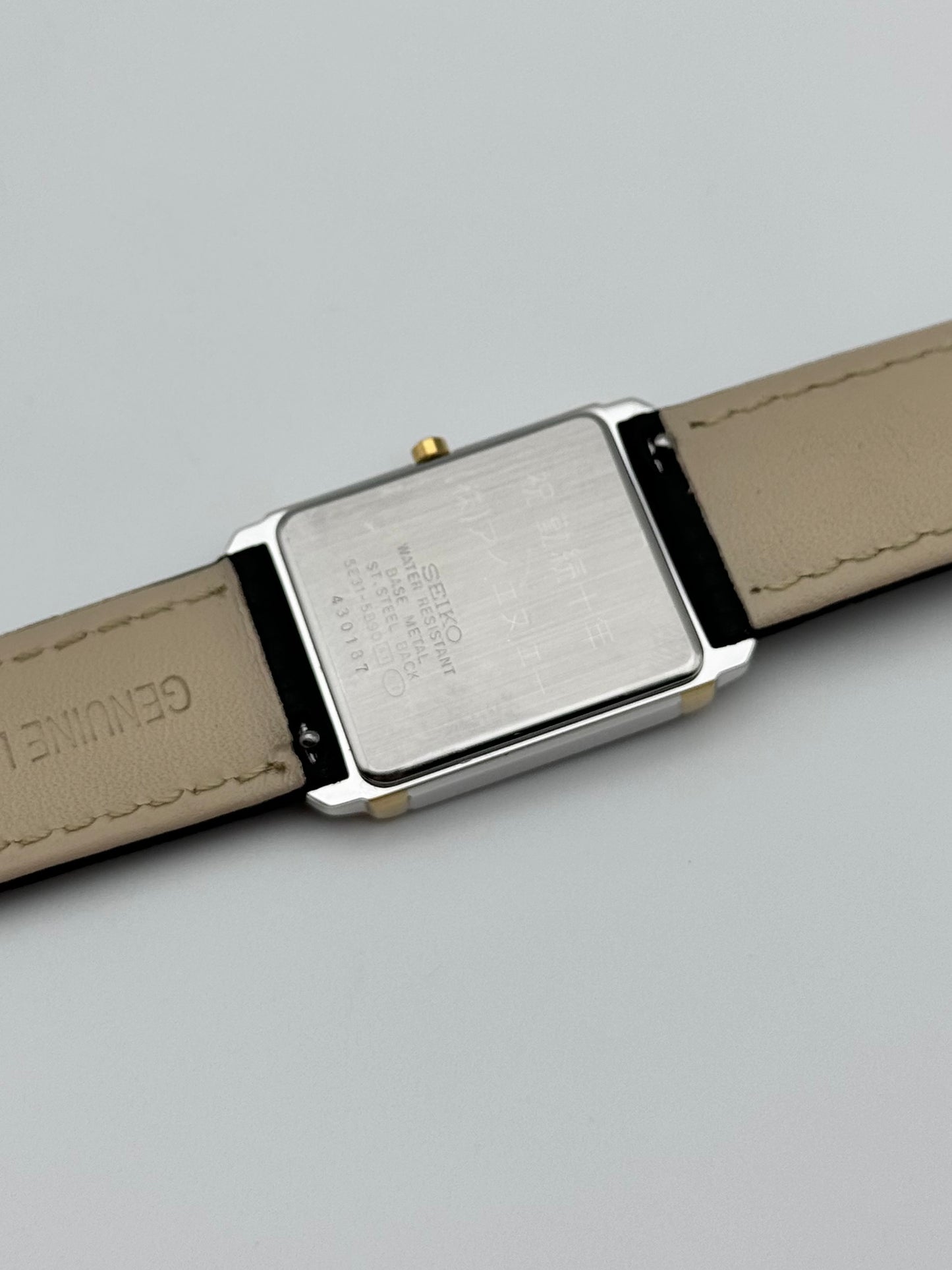 Seiko Dolce Tank Quartz 5E31-5B90 - Faceted Crystal