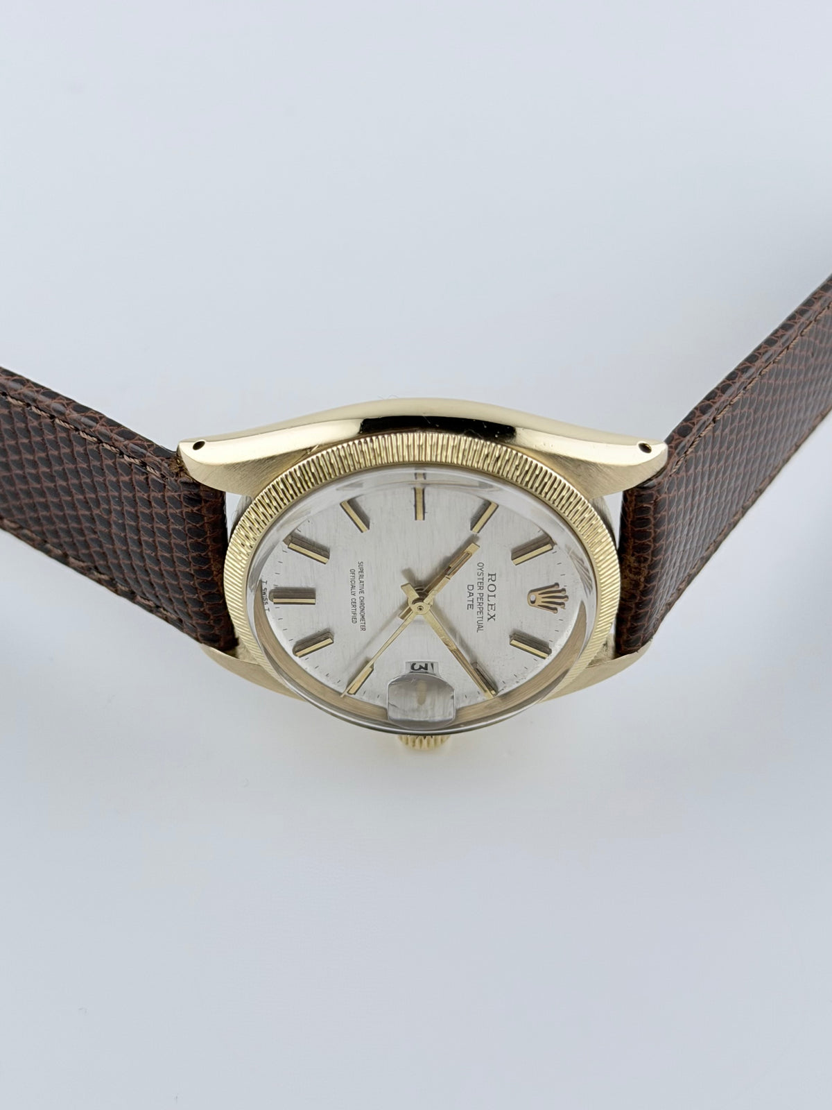 Rolex Oyster Perpetual Date  Automatic  1507 - 18ct Gold - Rare Reeded Bezel - Shantung Dial