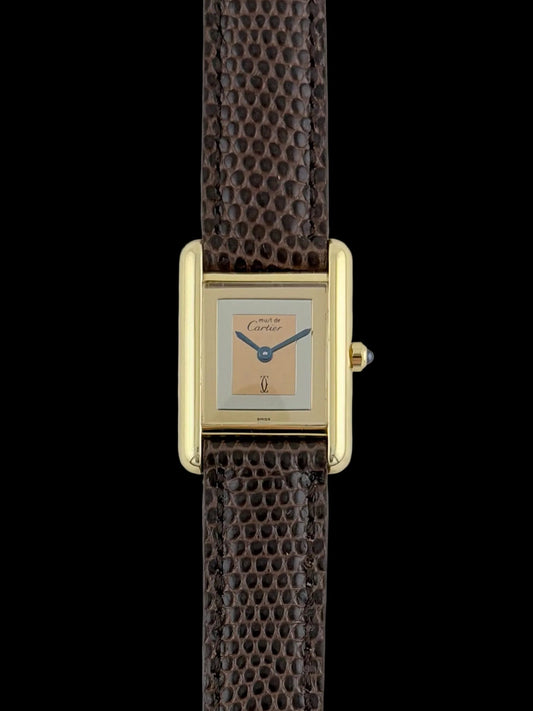 Cartier Must de Paris Tank Quartz - 3-66001 -Trinity Dial - with Cartier pouch