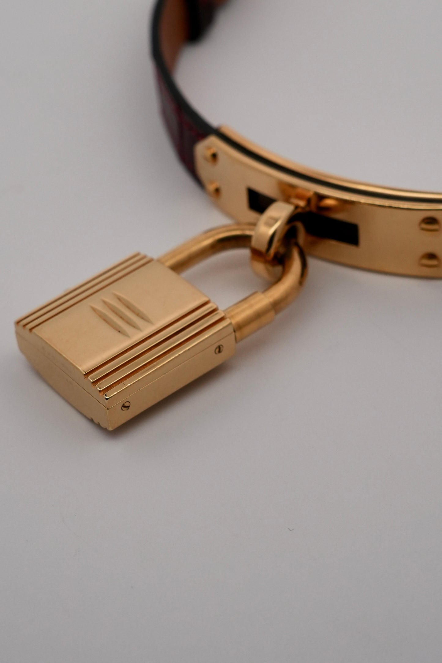 Hermes Paris Kelly Lock Watch -  Burgundy - Ladies