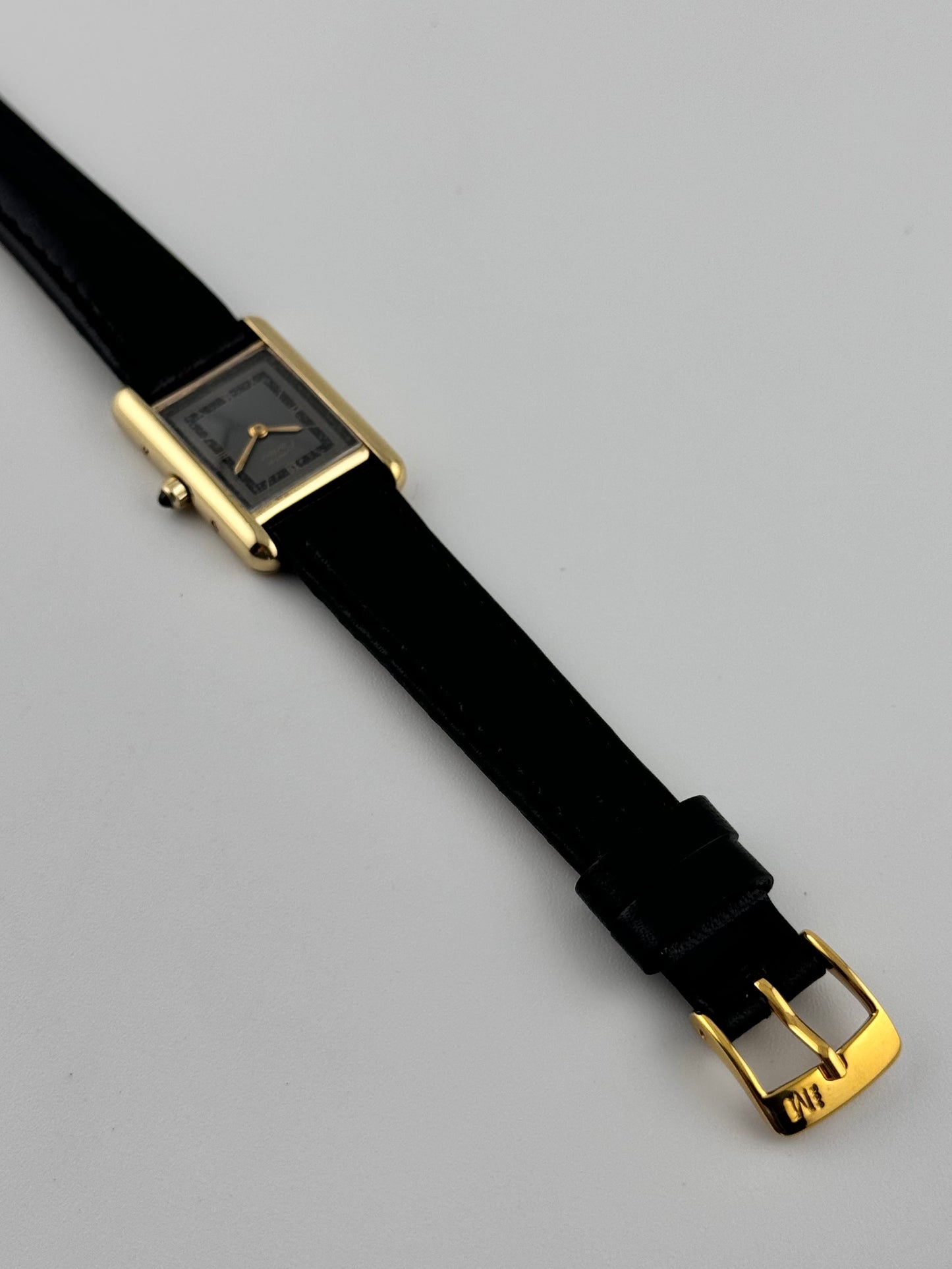 Cartier Tank Must De Cartier Paris - Grey and Black Dial with Gold Roman Numerals - 25426