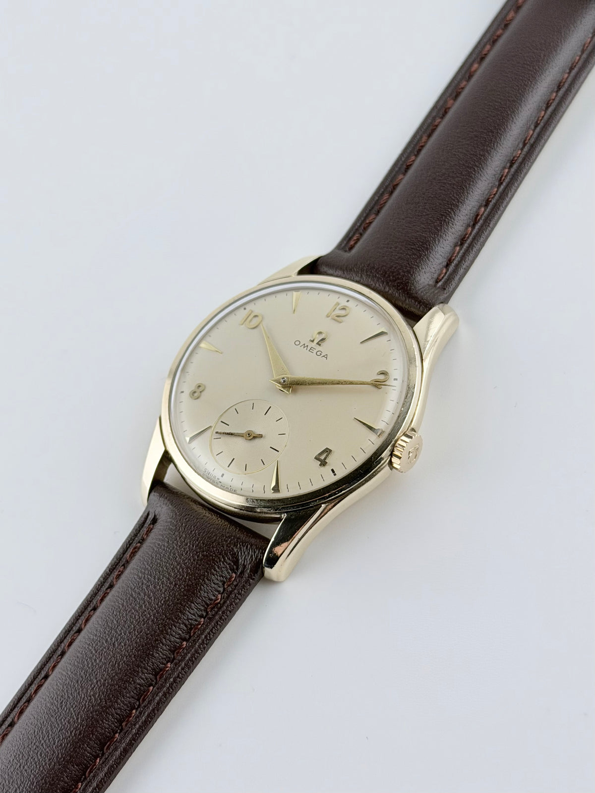 Omega Manual Wind 9ct Gold Sub Secs - ALD 927767