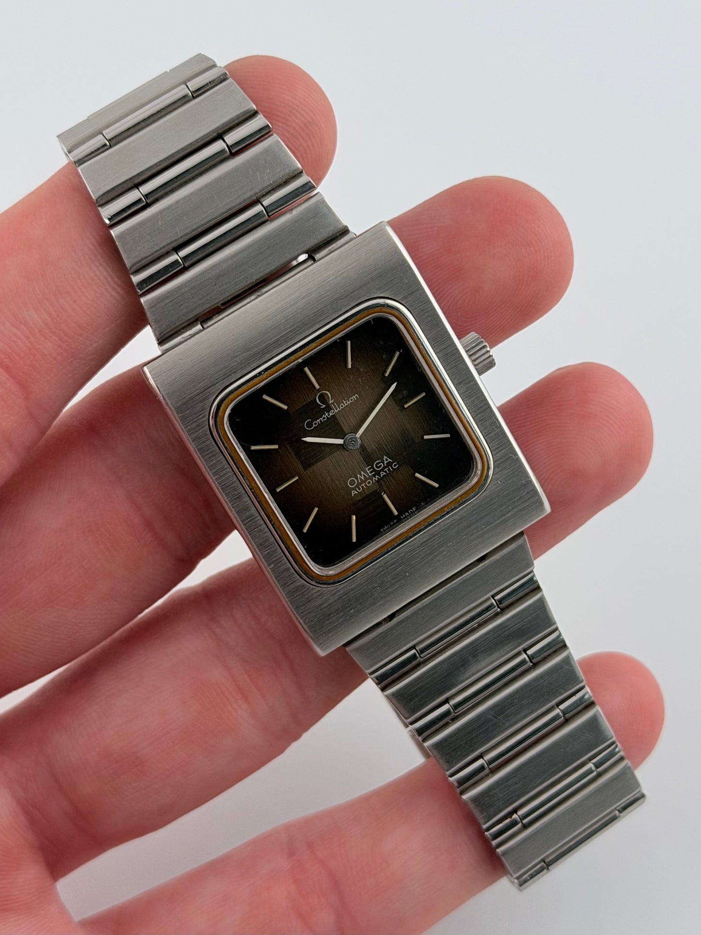 Omega Constellation Tank Automatic ST355.0814 - Brown Metalic Squares Dial