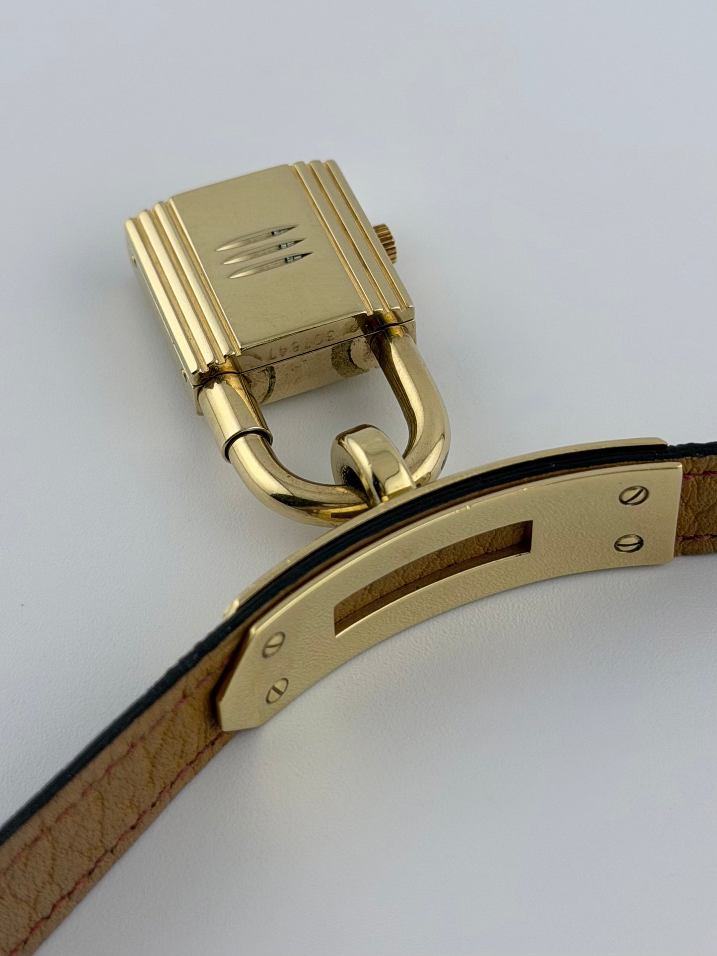 Hermes Paris Kelly Lock Watch - Burgundy - Original Box - Ladies