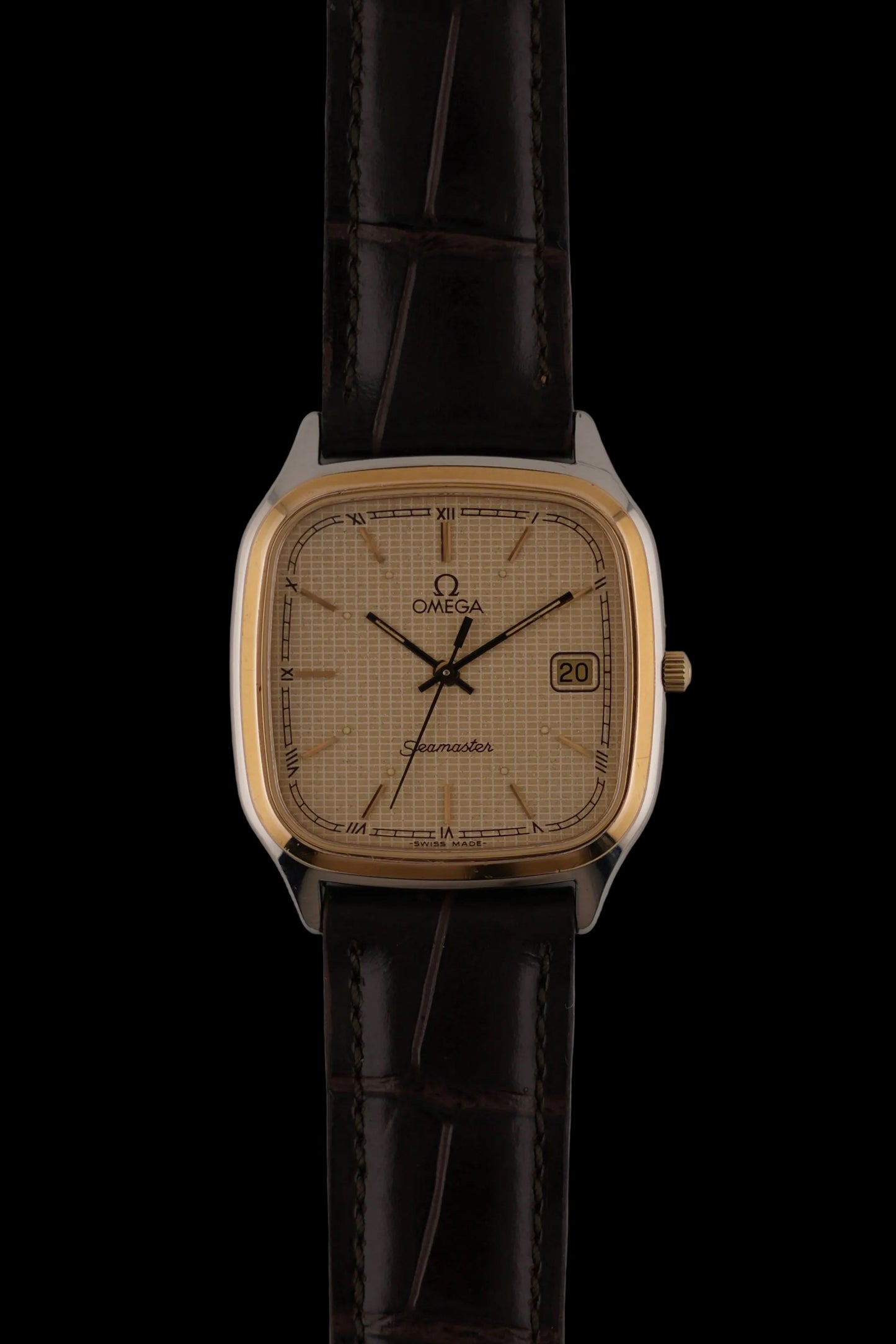 Omega Seamaster Quartz Date 396.1011 Waffle Stardust Dial