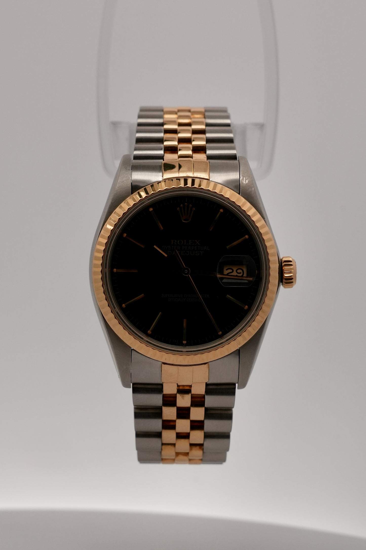 Rolex Datejust Oyster Perpetual 16013 - Two-Tone - Black Dial - Exceptional Condition