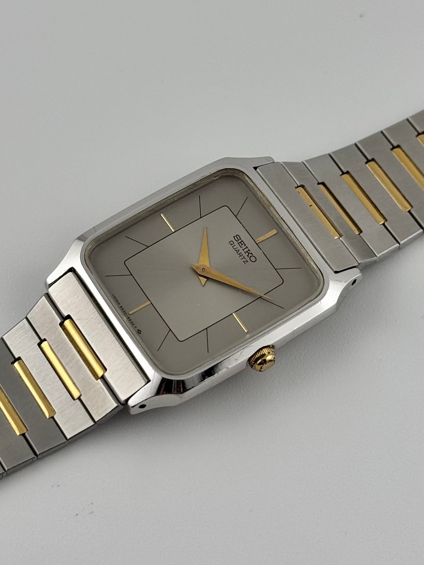 Seiko Tank Quartz 6530 - Rare Two Tone Sunburst Dial