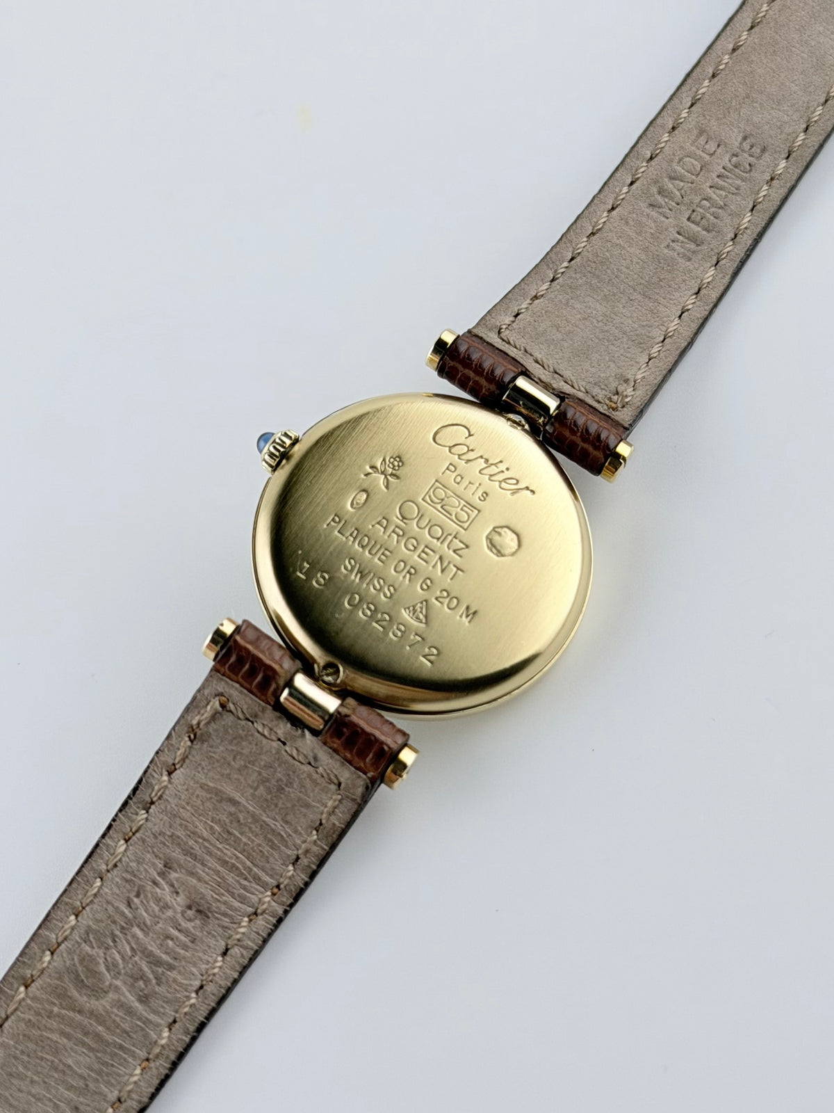 Cartier Must de Vendome Paris Quartz - 18 - Brown Wood Effect Dial - Ladies - FULL SET! - Ladies
