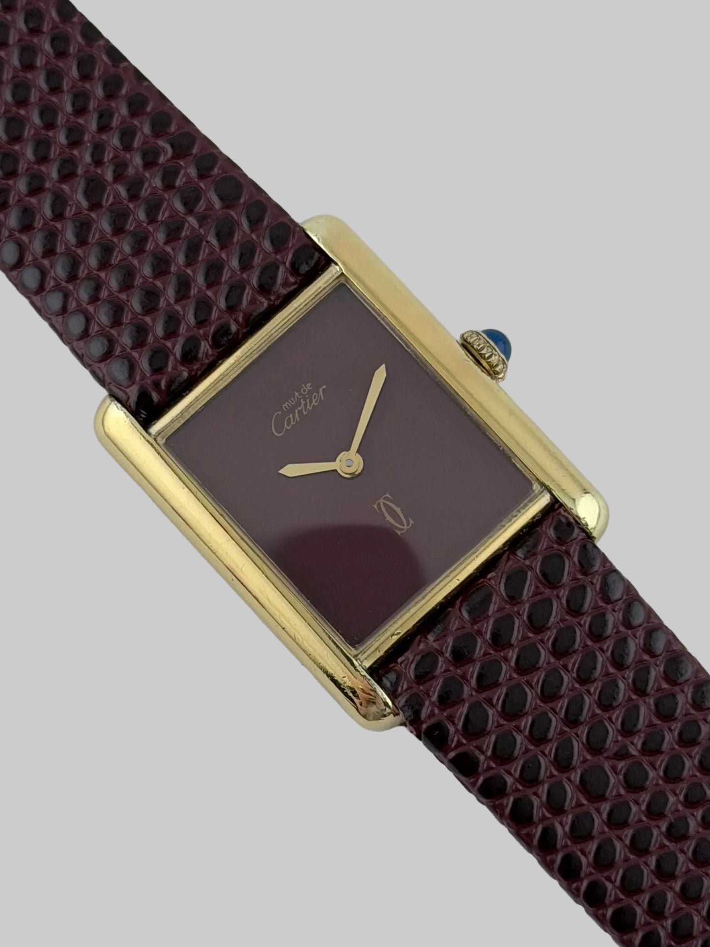 Cartier Must De Paris Tank Manual Wind - 6 - Burgundy Dial