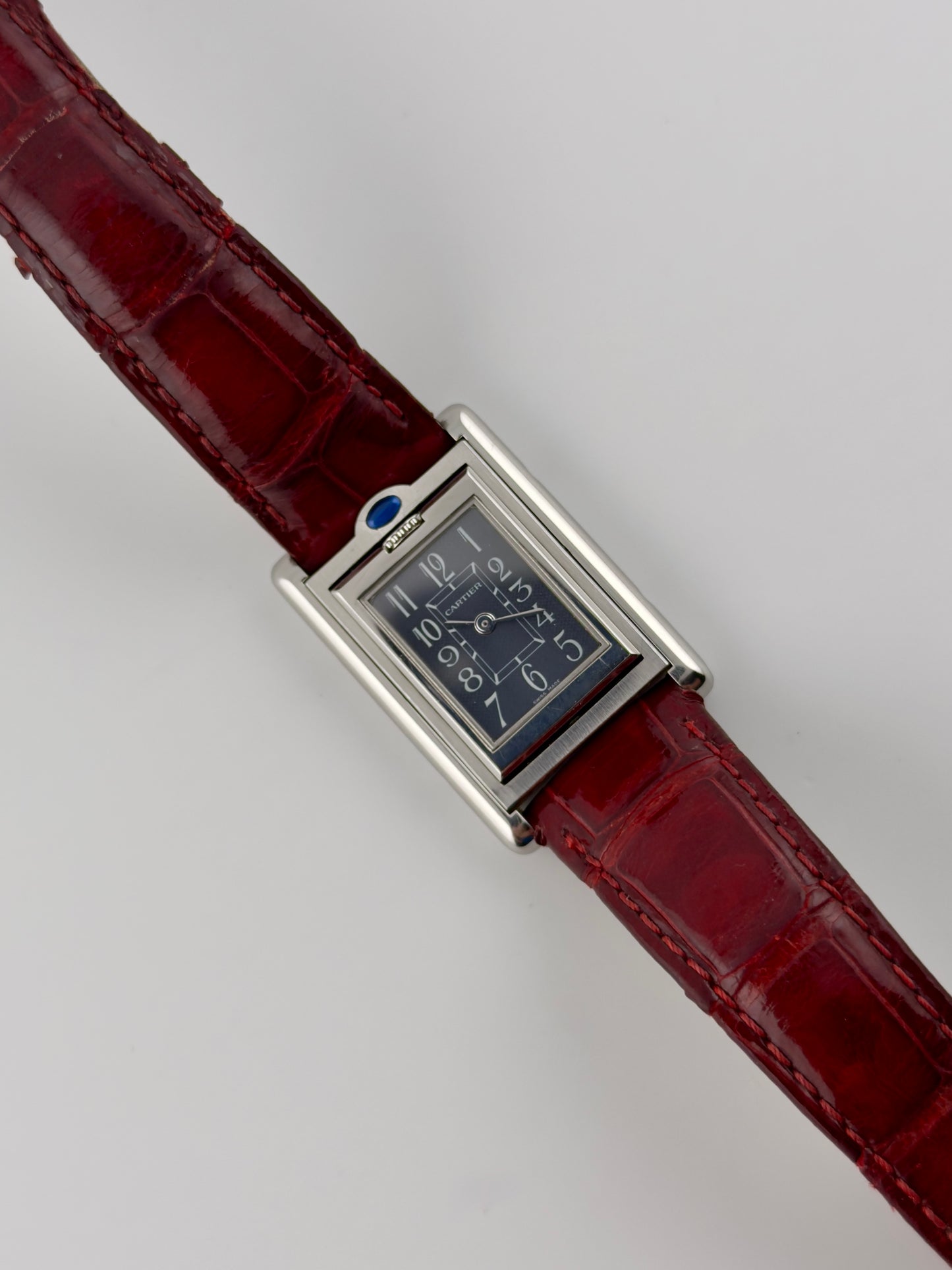 Cartier Basculante Tank 2386 - Rare "Windmill" White Arabic Dial - Unisex