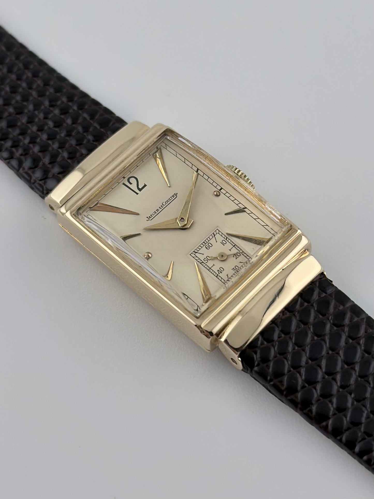 Jaeger LeCoultre Tank Manual Wind Sub Seconds - 14ct Solid Gold - Rare