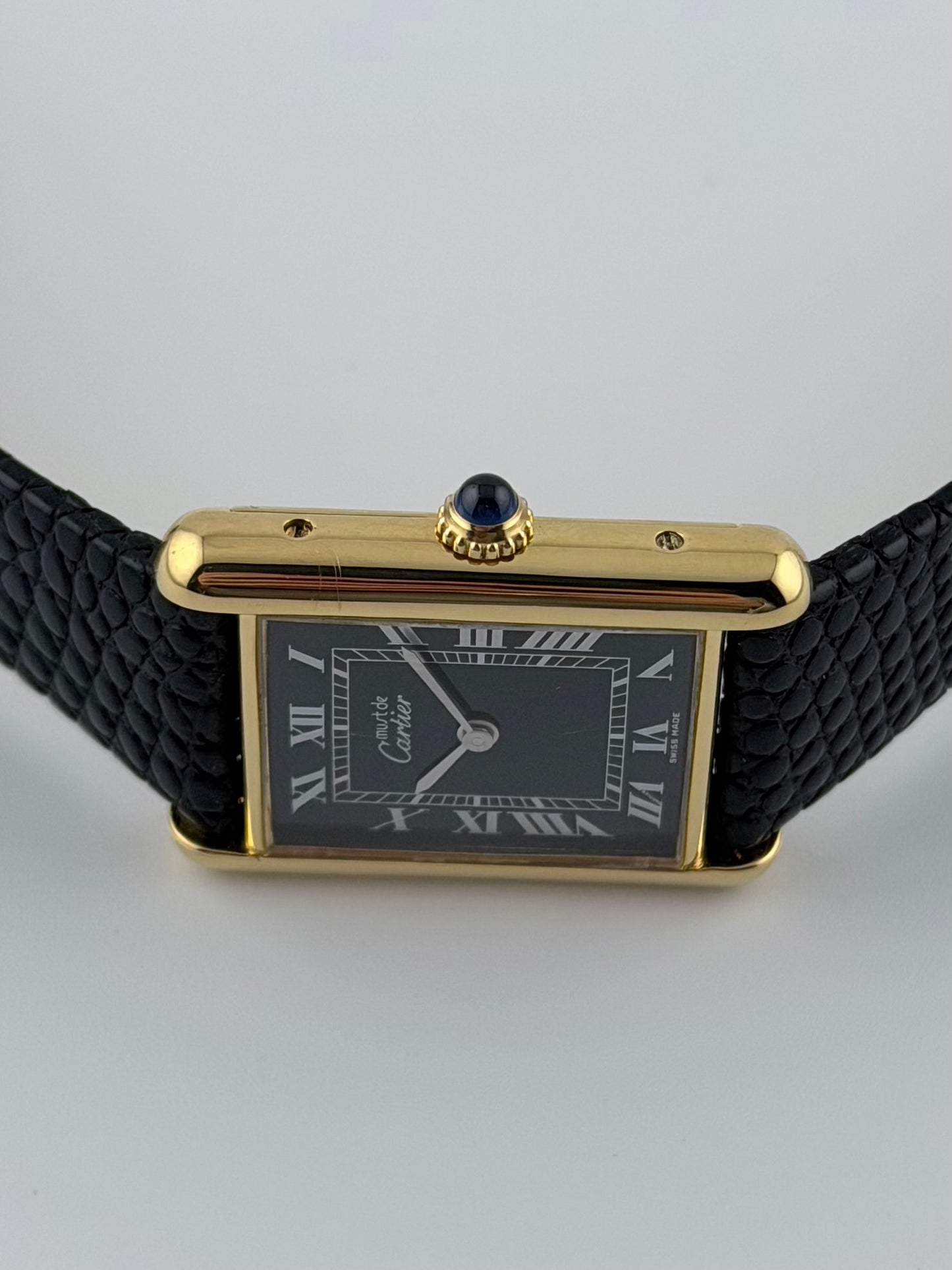 Cartier Must De Tank Manual Wind - 6 - Black Dial - Exception Condition with Papers