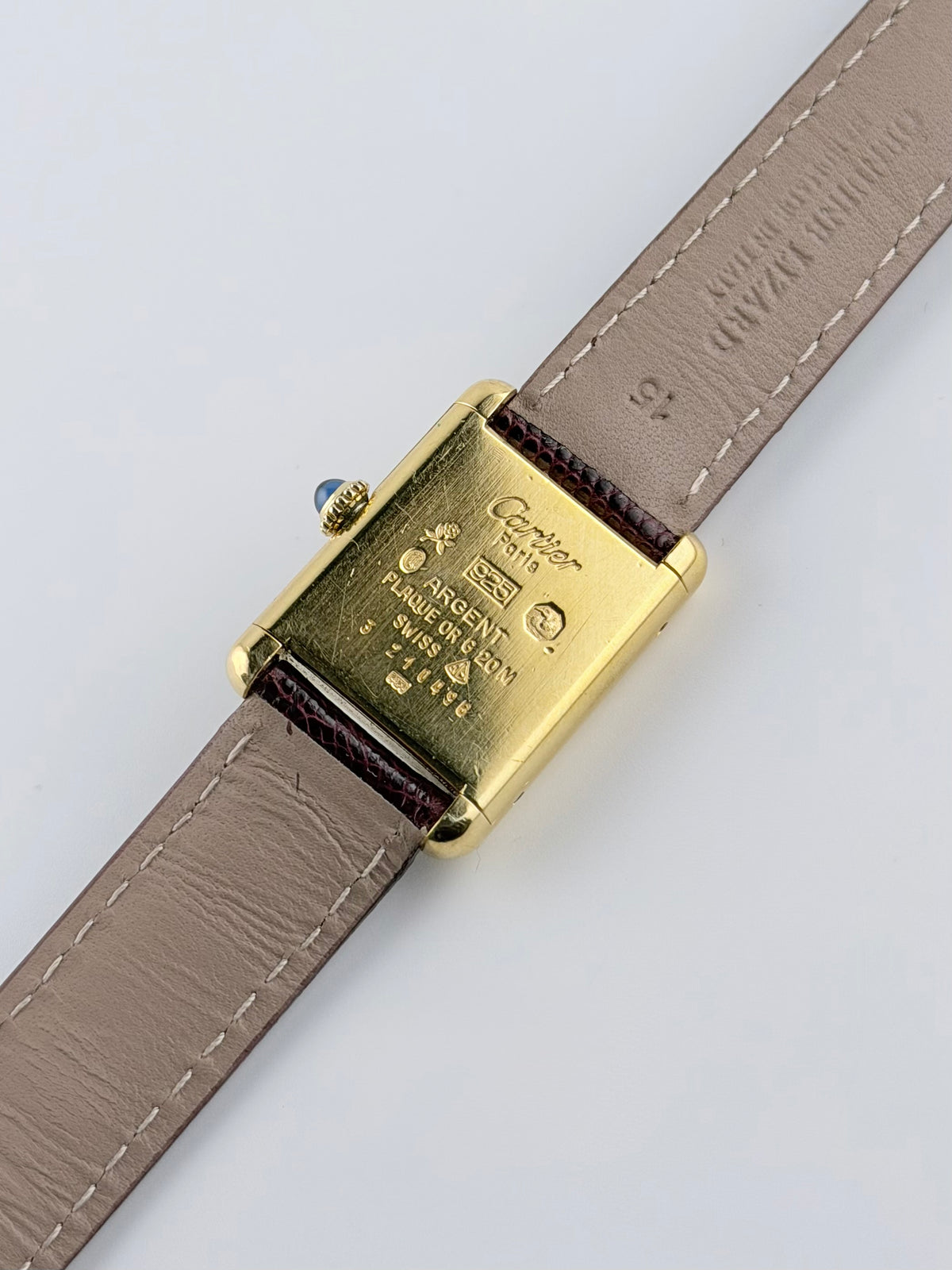 Cartier Must De Tank Paris Manual Wind - 3 - Burgundy Dial - with Pouch & Papers - Ladies