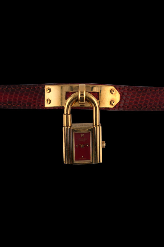 Hermes Paris Kelly Lock Watch -  Red - with Box