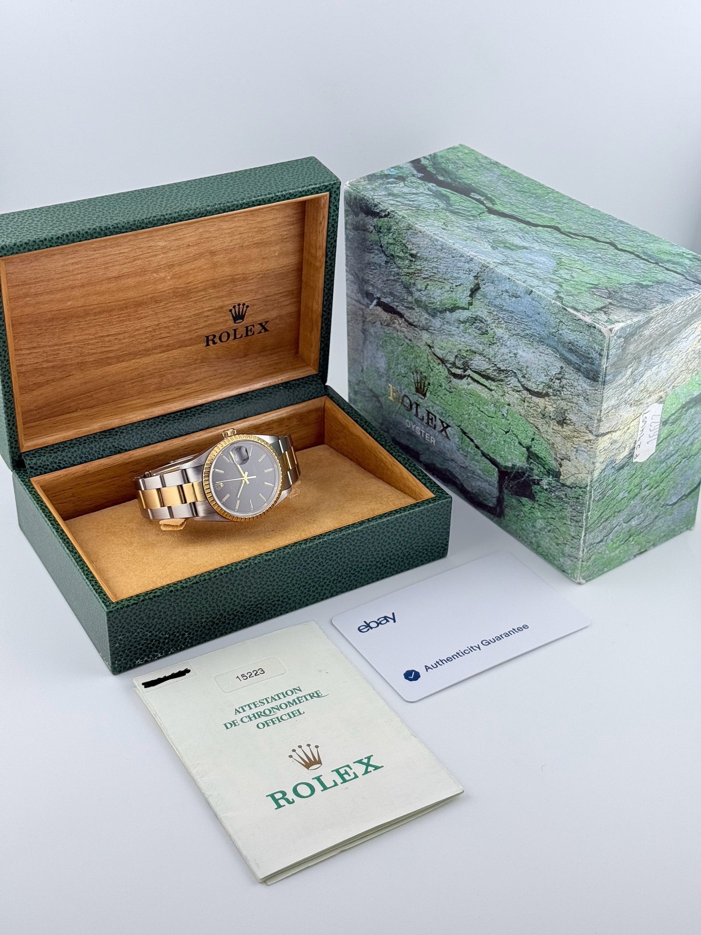Rolex Oyster Perpetual Date - Two-Tone - 15233 - Box and Papers