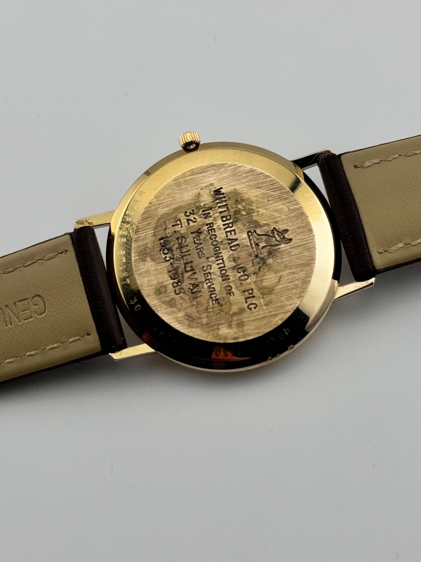 Omega Quartz Date 9ct Solid Gold - Original Box and Hang Tag