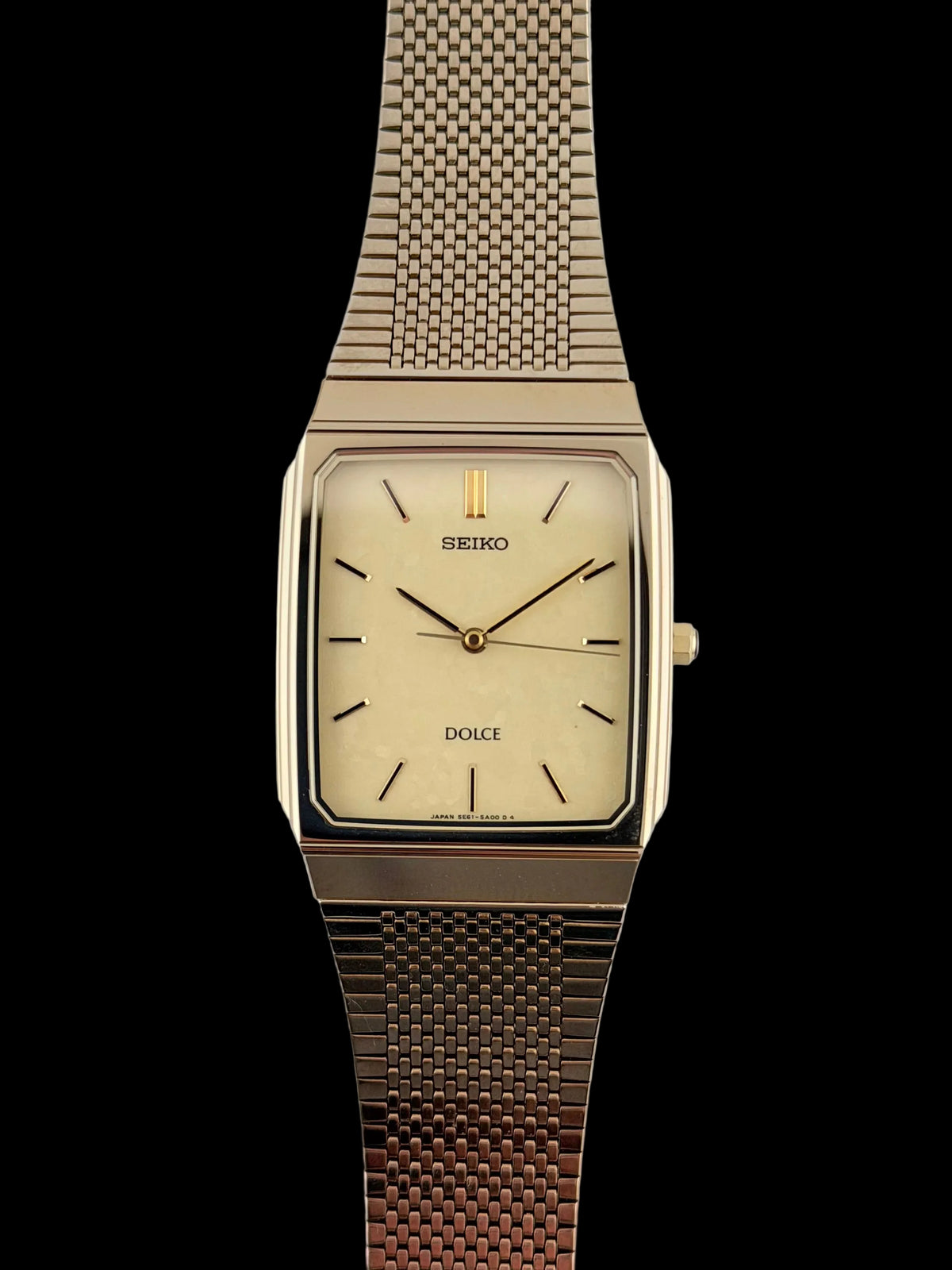 Seiko Dolce Exceline Tank Quartz Box and Tags! - 5E61-5AOO Near Mint!