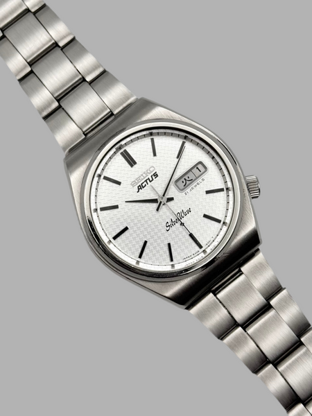 SEIKO5 ACTUS Silver Wave 6306-8010 自動巻き Vintage 1978 SEIKO ACTUS SilverWave 6306-8010 RARE JDM Blue