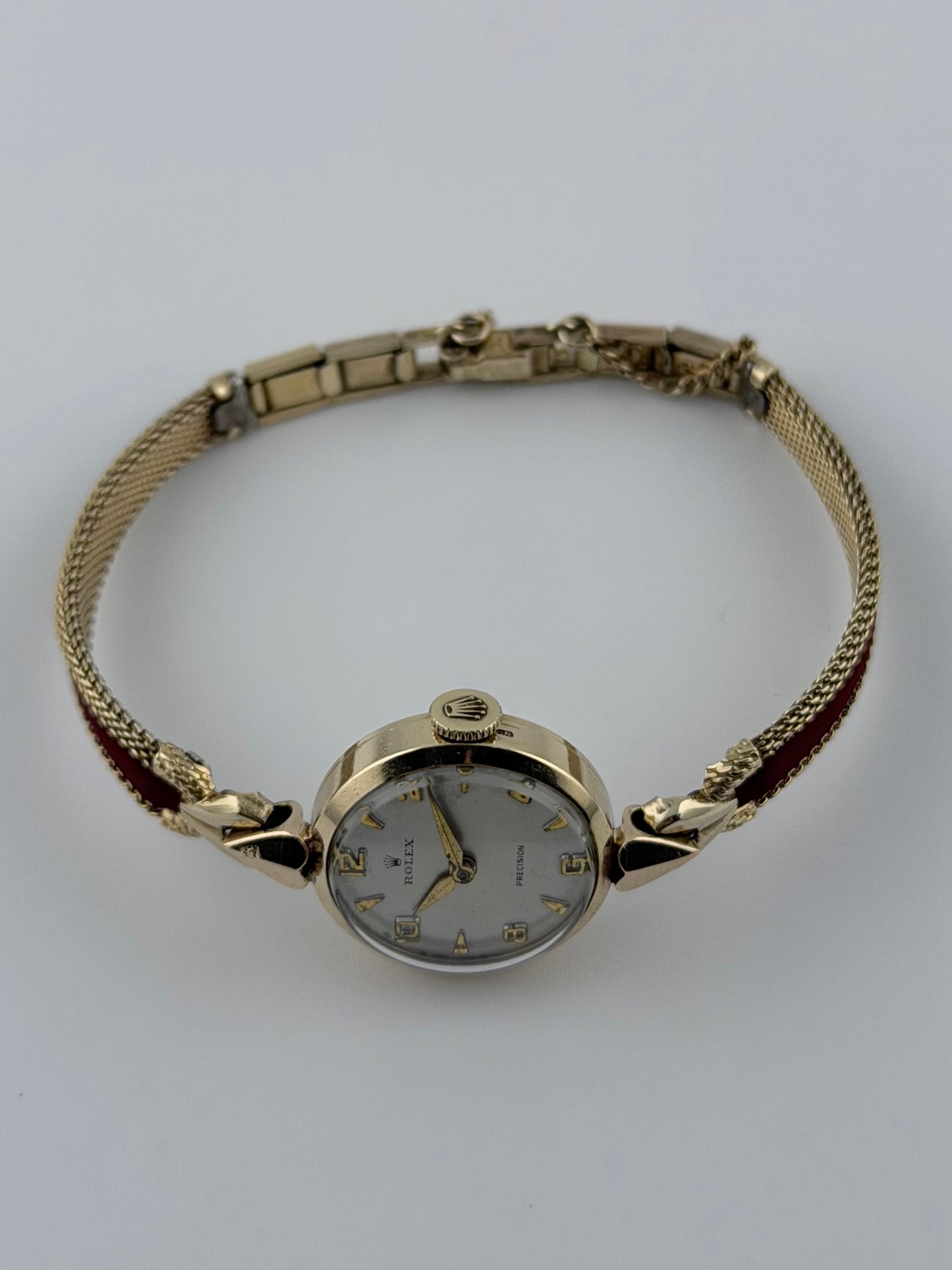 Rolex Precision Ladies Cocktail Watch Manual Wind - Rare - Solid Gold- Clamshell Box - Ladies