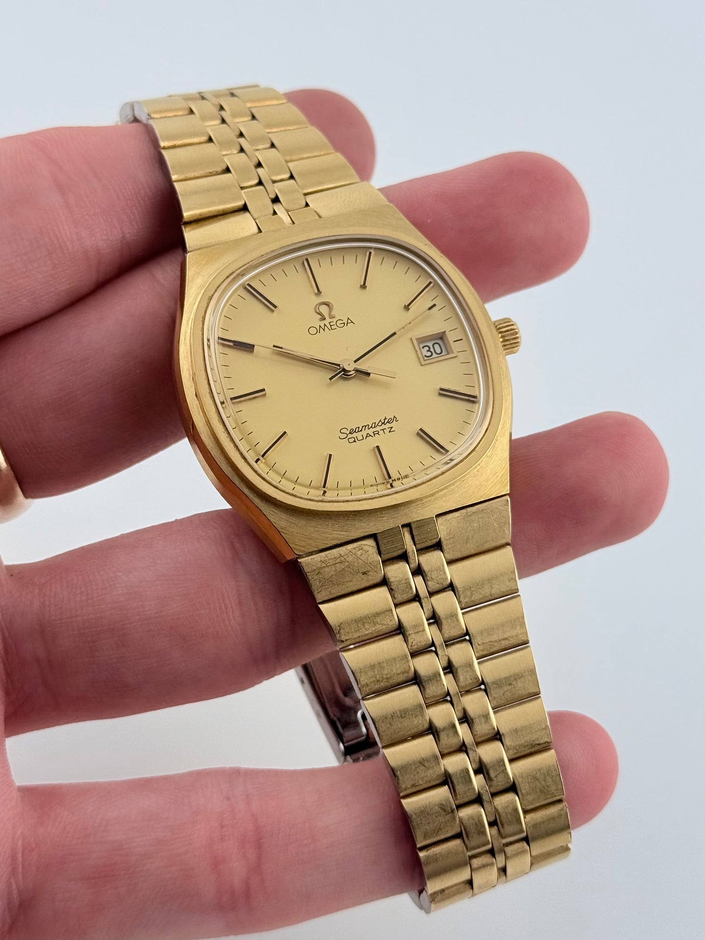 Omega Seamaster Quartz Date 196.0156 - Original Bracelet - FULL SET