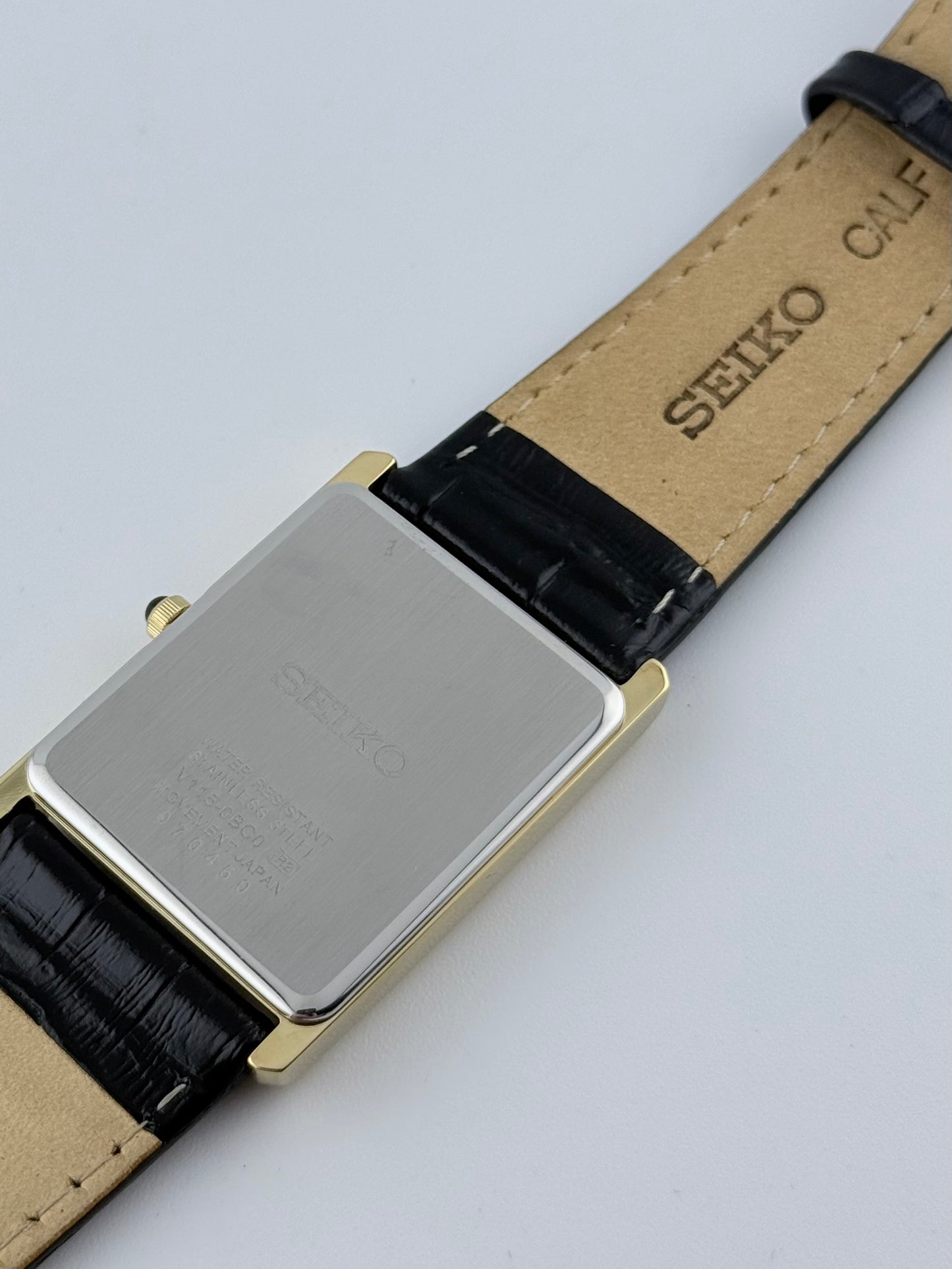 Seiko Tank Quartz V115-0BC0 - Original Strap, Buckle, Box and Manual - Near Mint