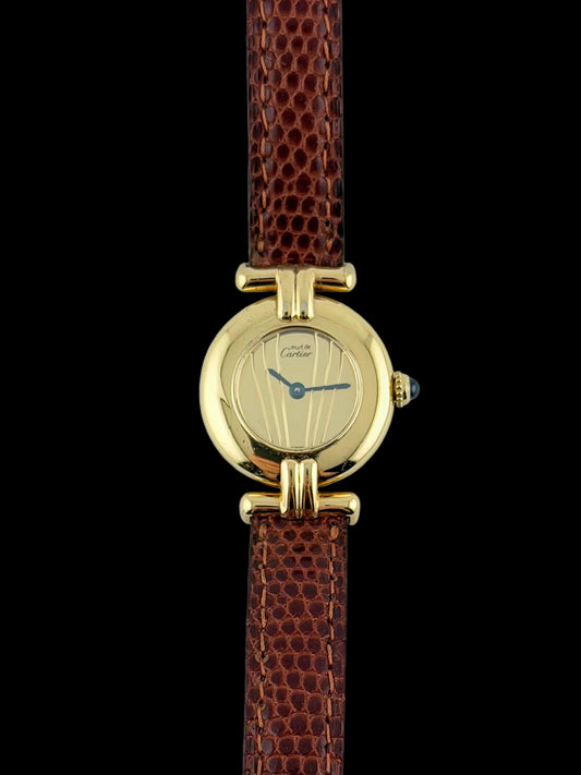 Cartier must de Colisee Quartz - 590002 - Ladies - Gold Art-Deco Dial - Original Strap and Buckle