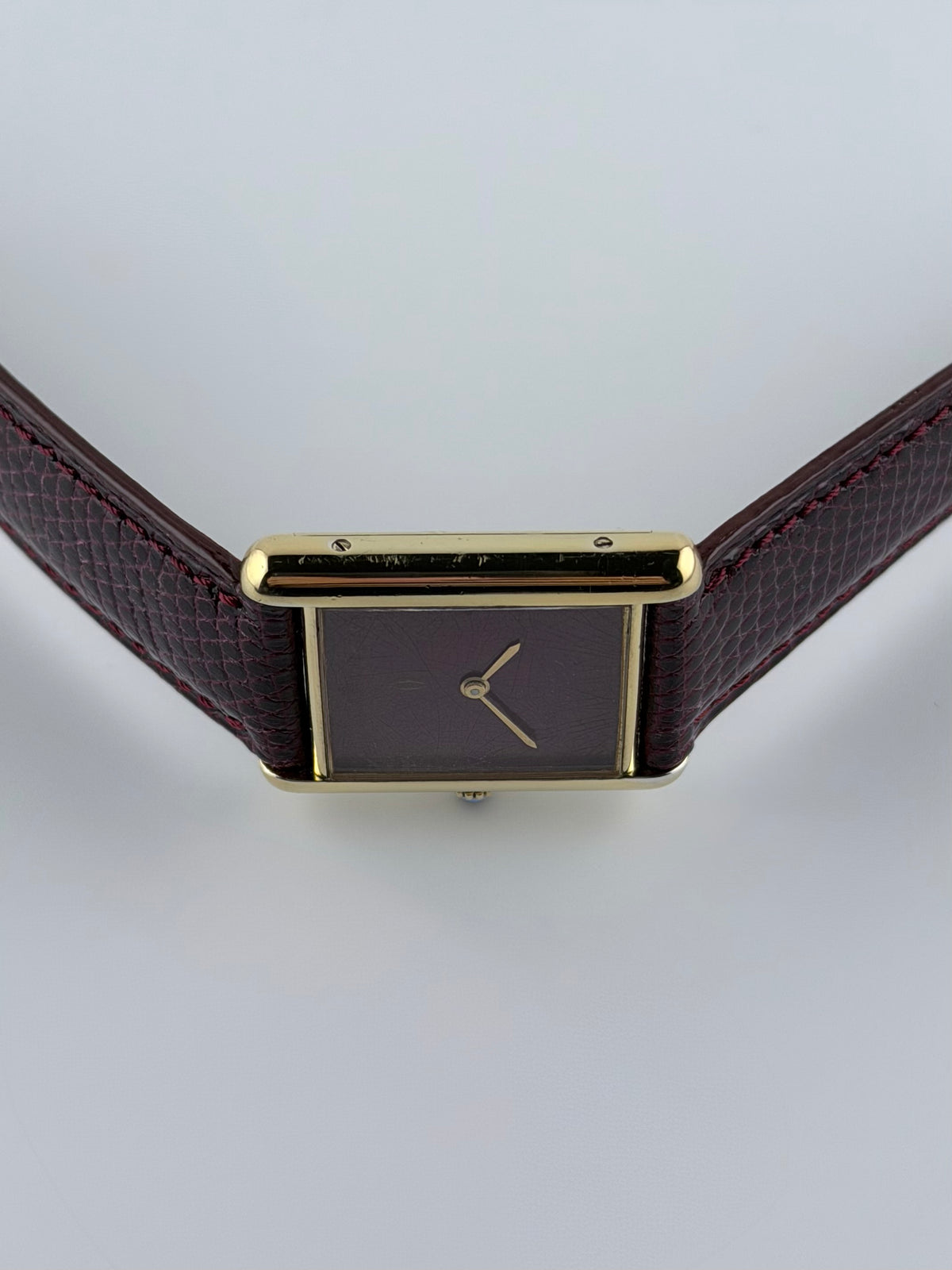 Cartier Must De Tank Paris Manual Wind - 6 LM - Burgundy Dial
