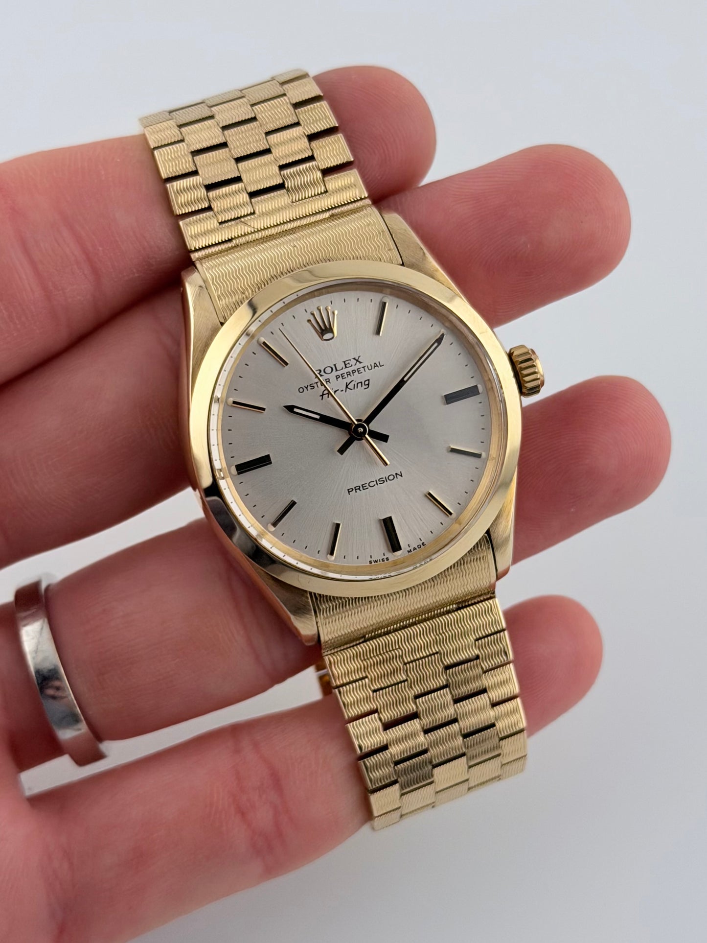 Rolex Air King Automatic - 5500 - Solid 9ct Gold - Ultra Rare Gold Brick Bracelet